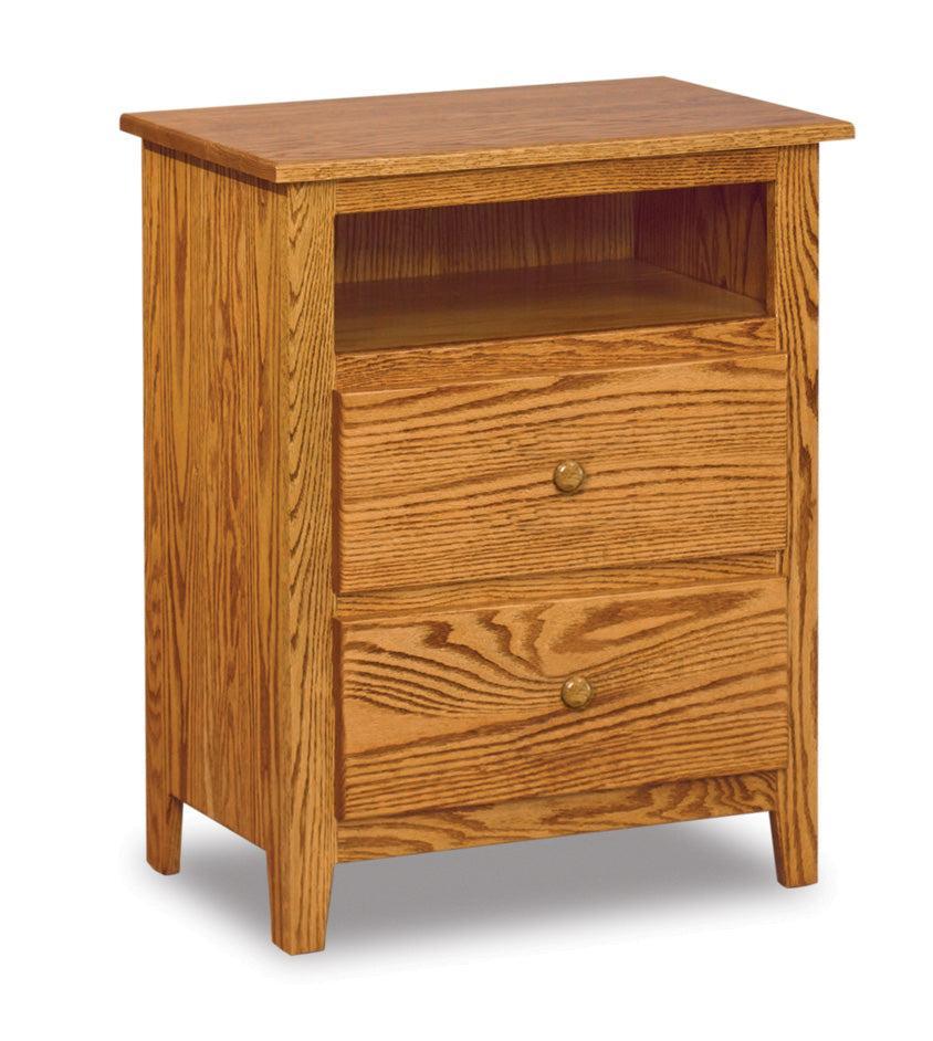 american made amish shaker two drawer night stand