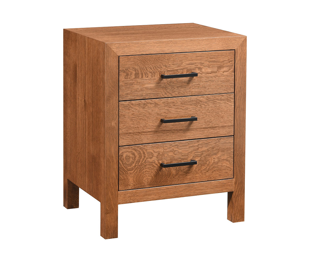 Amish Sierra Three Drawer Nightstand-Nightstand-The Amish House