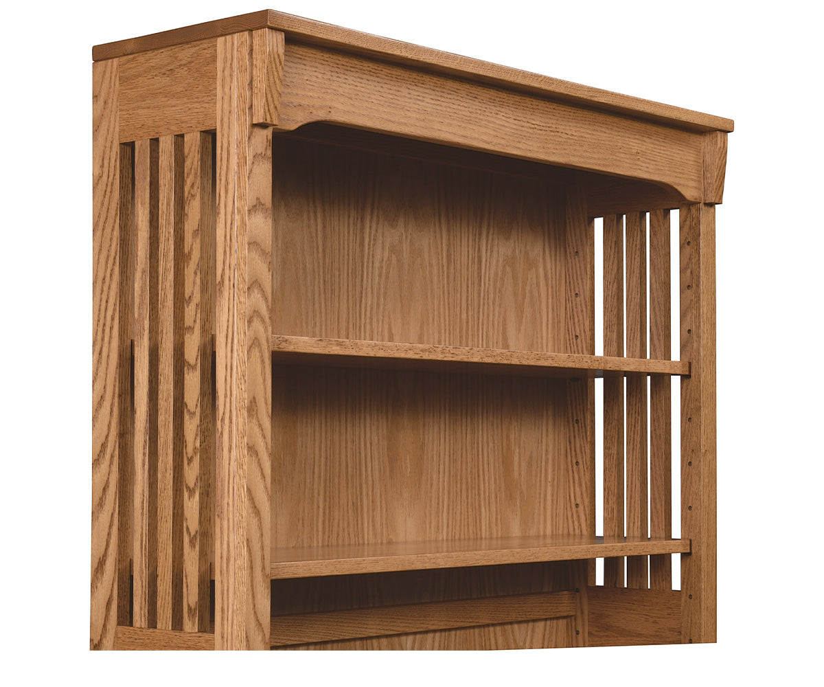 amish bookcase shown in oak