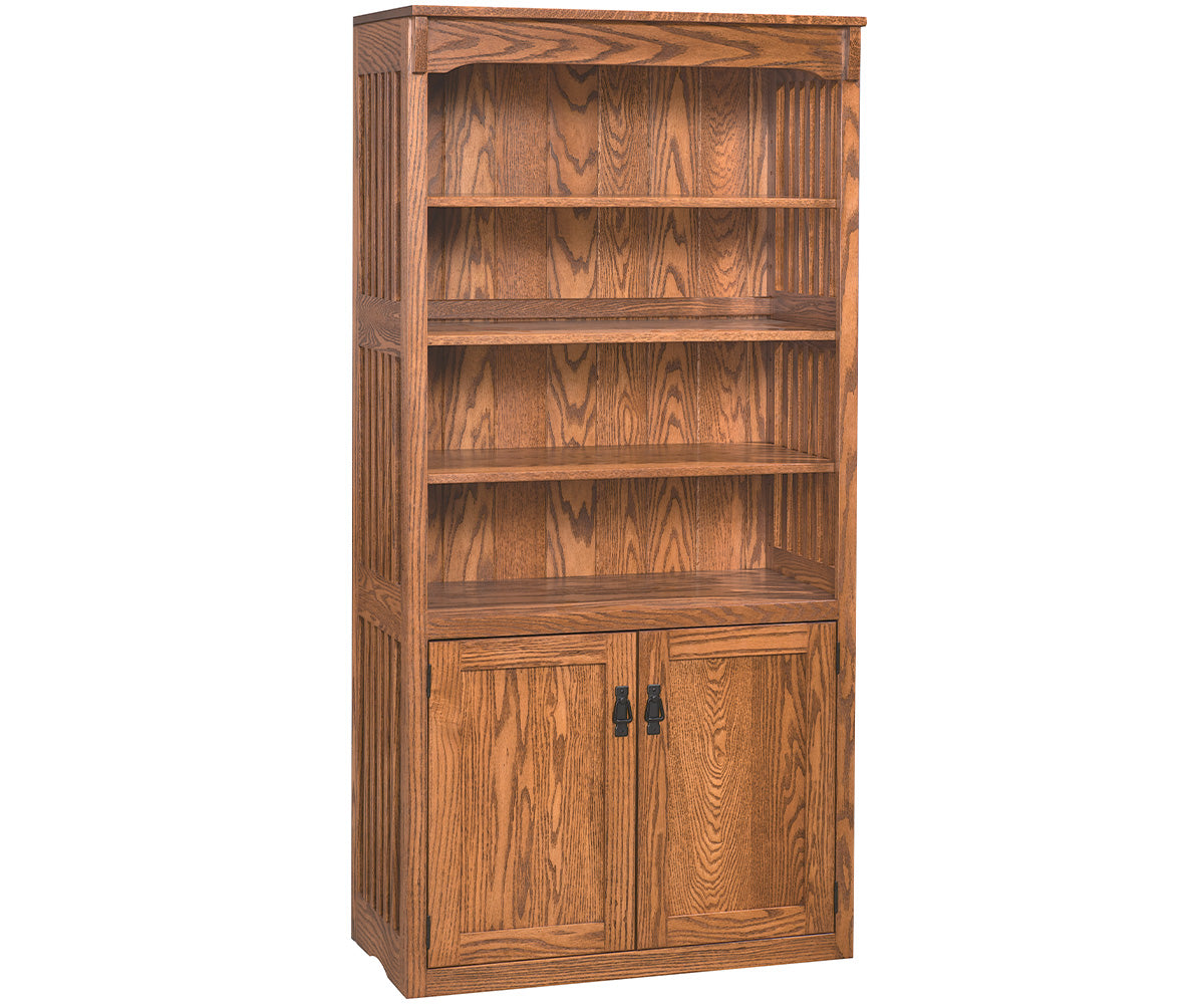 amish bookcase shown in oak