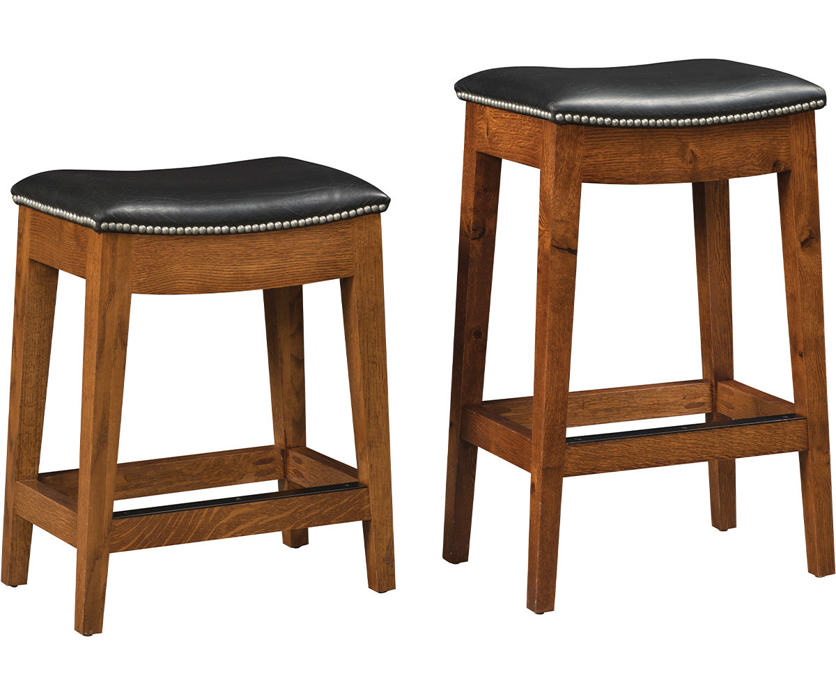 amish stickly bar stool in oak