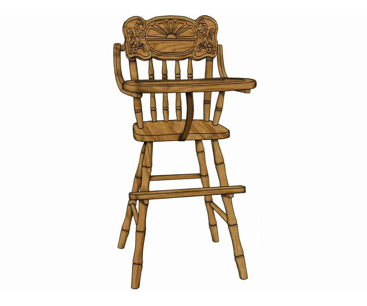 Amish Sunrise Highchair-Chair-The Amish House