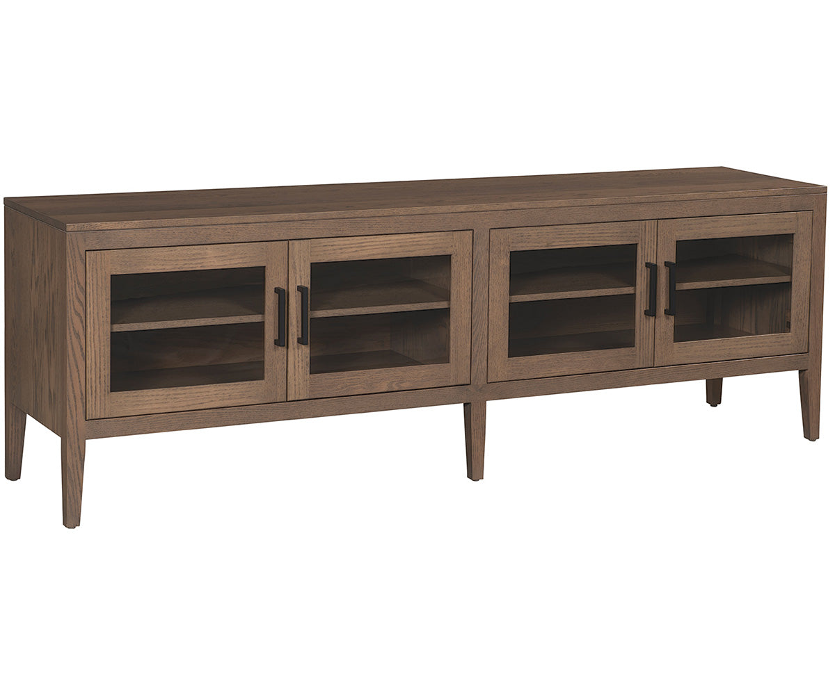 amish tv stand shown in oak