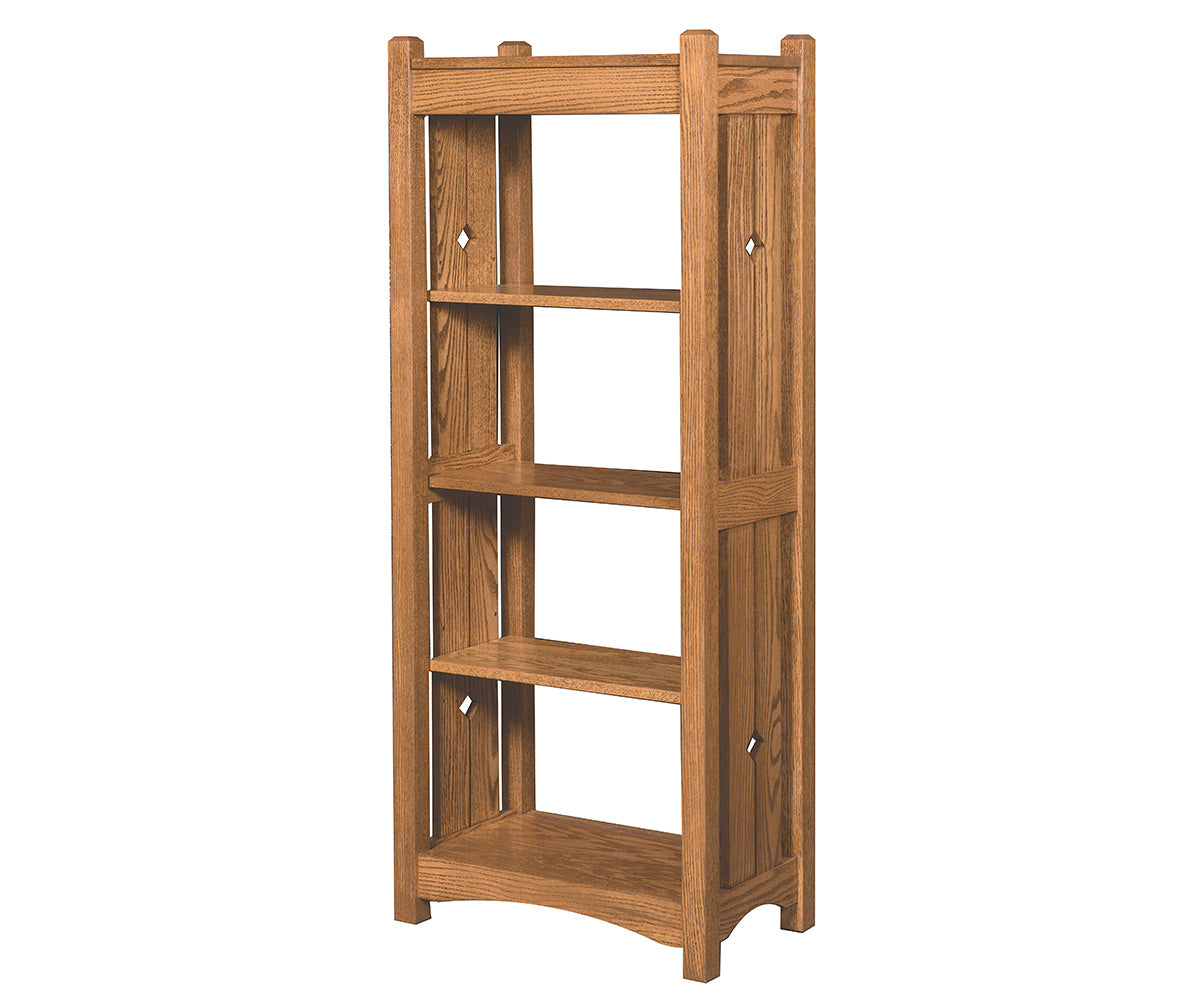 amish bookcase shown in oak