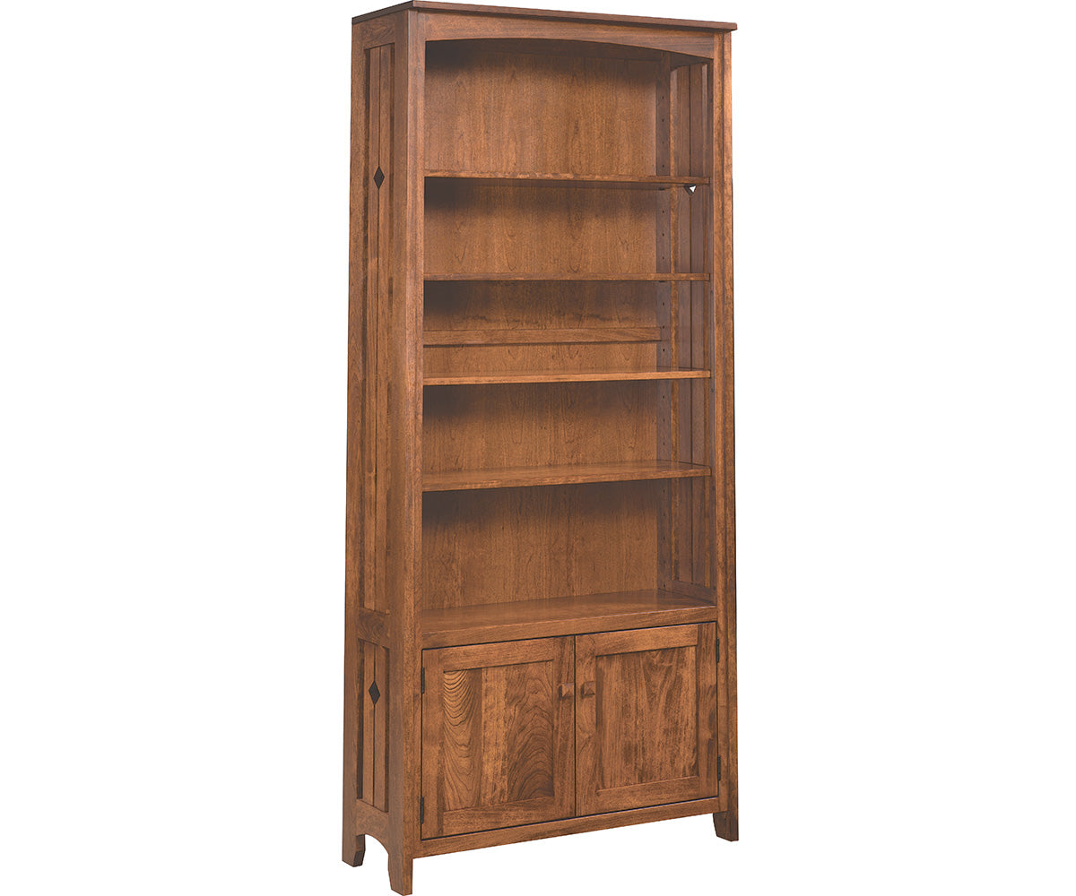 amish bookcase shown in oak