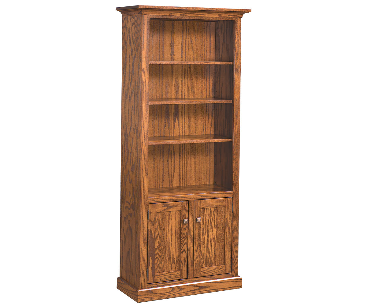 amish bookcase shown in oak