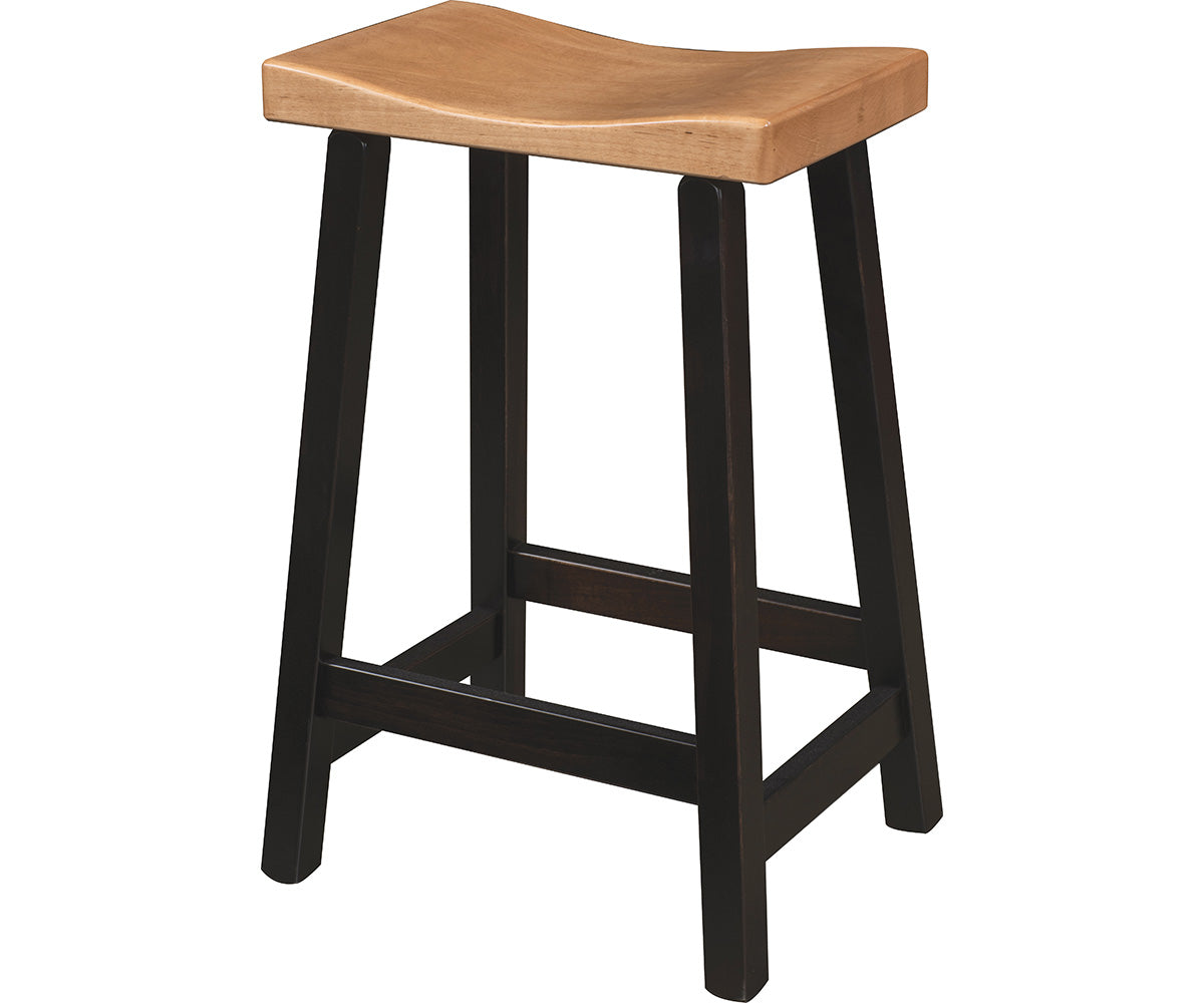 amish urban bar stool shown in oak
