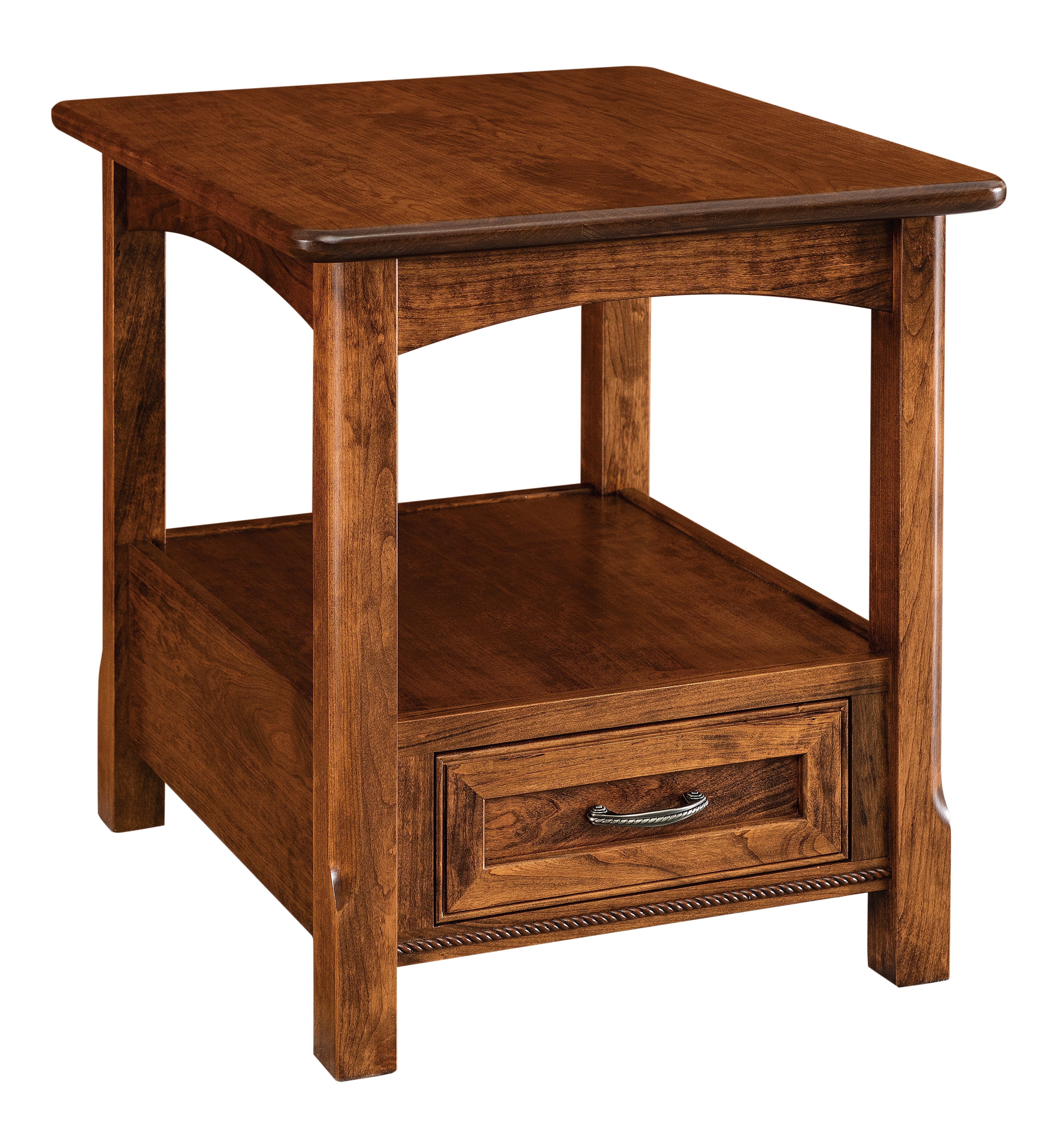 Amish West Lake Open One Drawer End Table