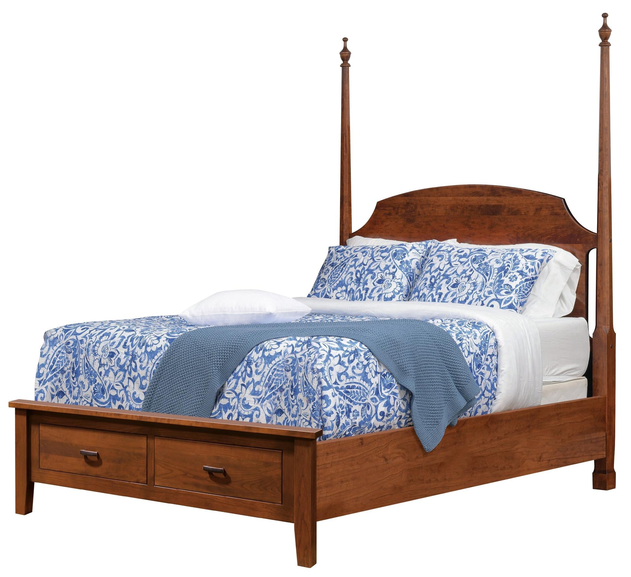 Amish Williamsburg Footboard Storage Bed-Bed-The Amish House