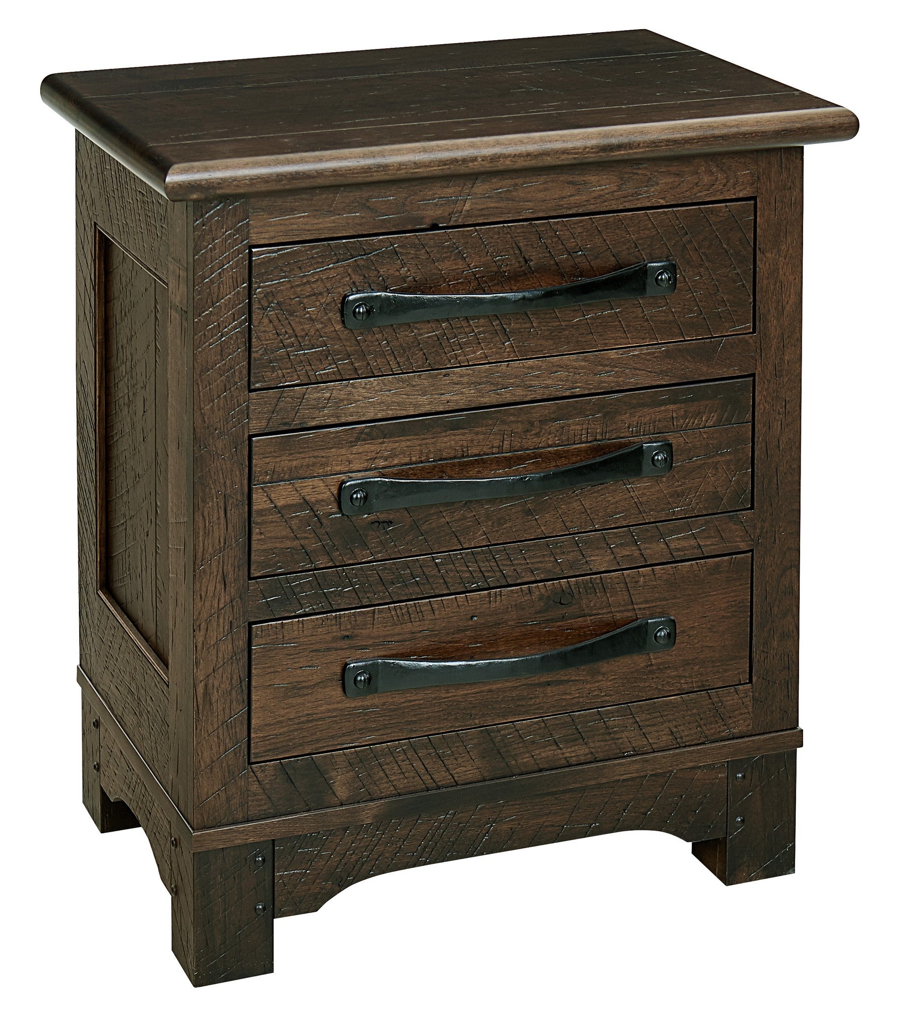 american made amish williamson farmhouse three drawer nightstand
