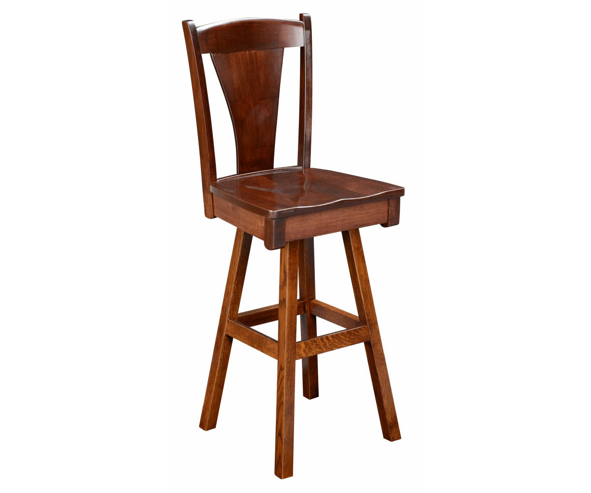 Amish Woodville Swivel Bar Chair