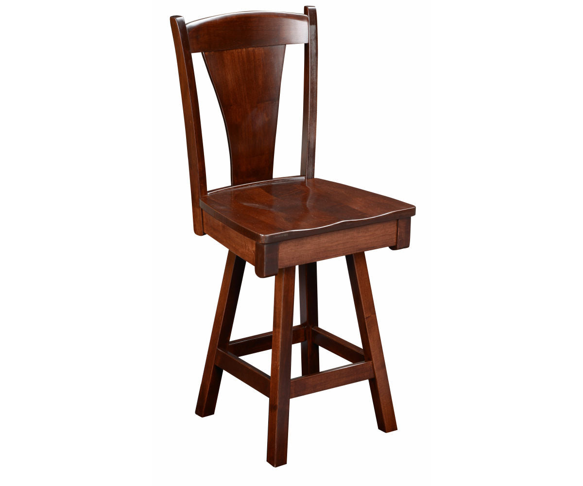 Amish Woodville Swivel Bar Chair