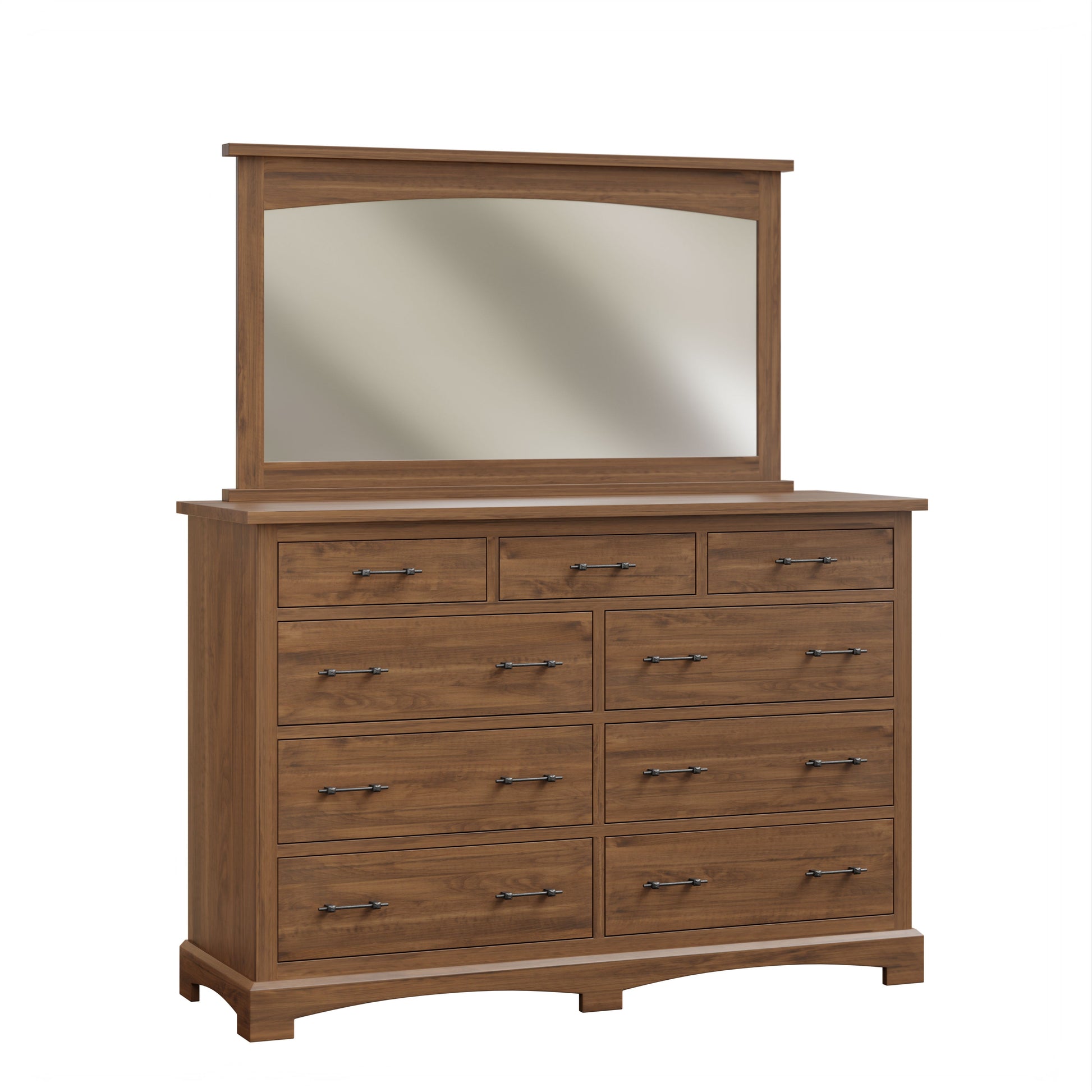 amish yorkshire nine drawer dresser with mirror