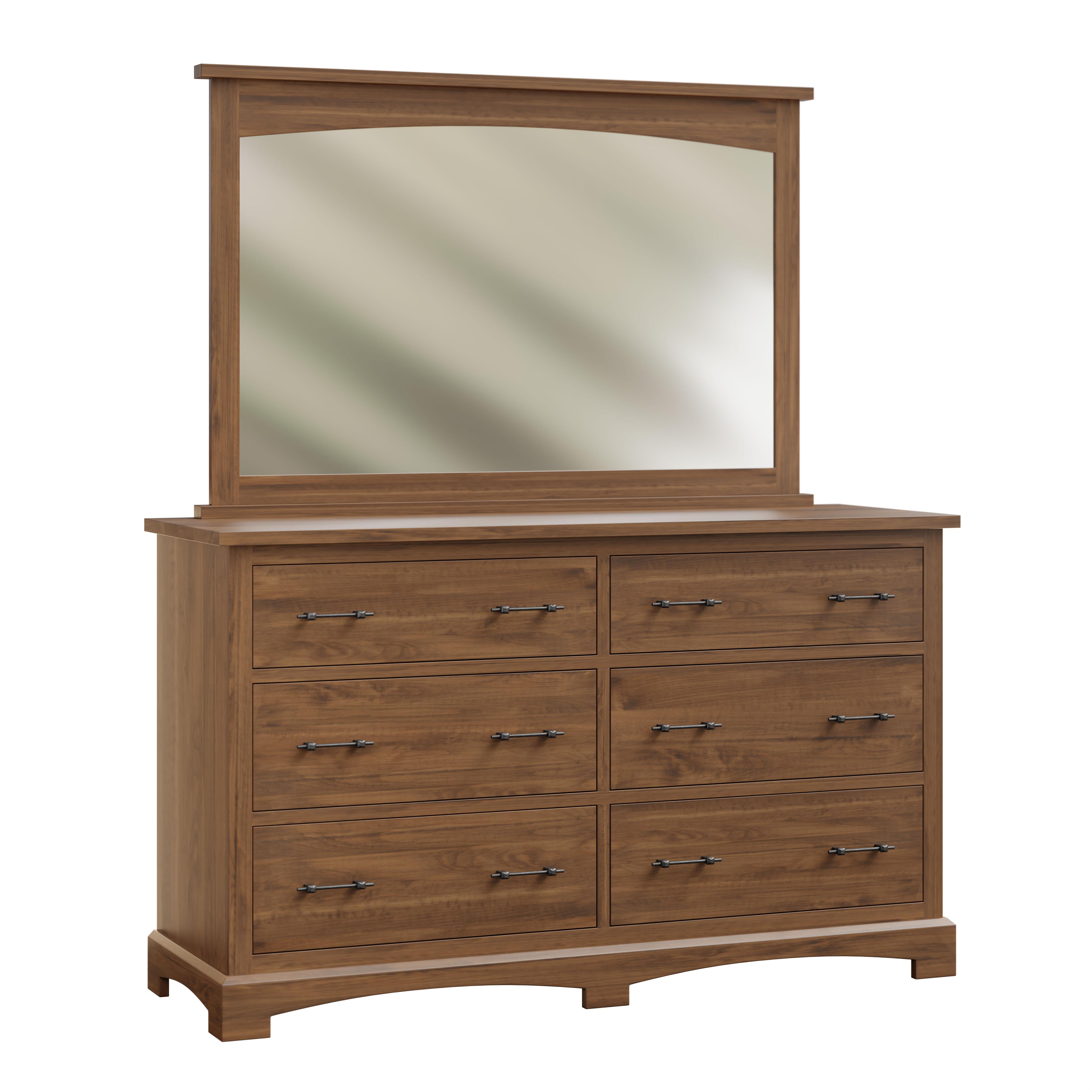 amish yorkshire six drawer dresser with mirror