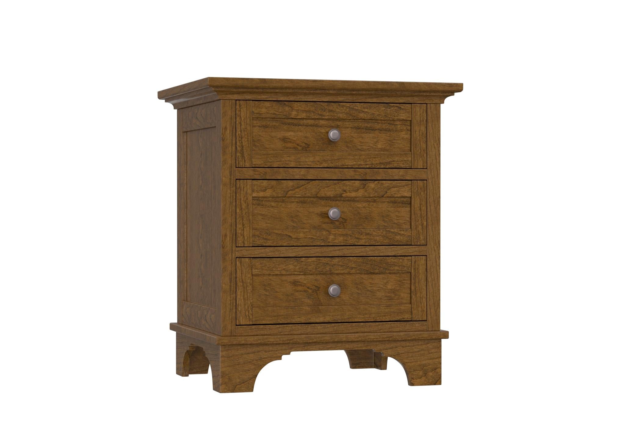 Amish Arlington Three Drawer Nightstand