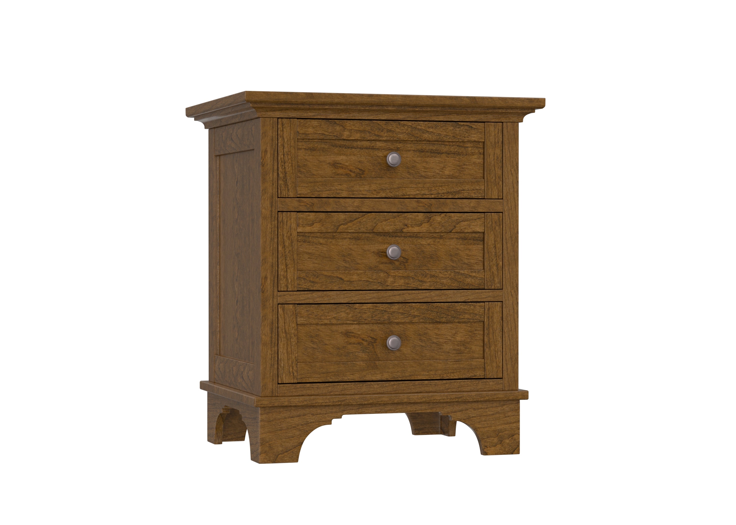 Amish Arlington Three Drawer Nightstand