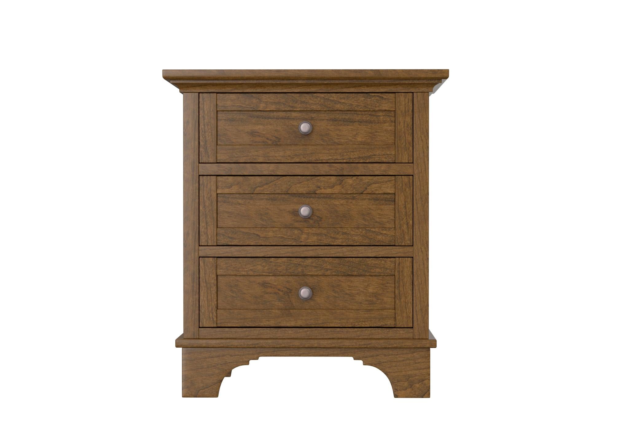 Amish Arlington Three Drawer Nightstand