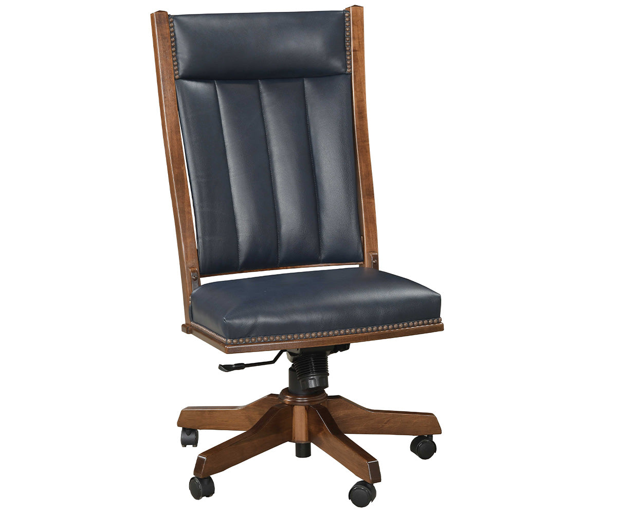 Amish Mission Side Desk Chair with Gas Lift-Desk Chair-The Amish House