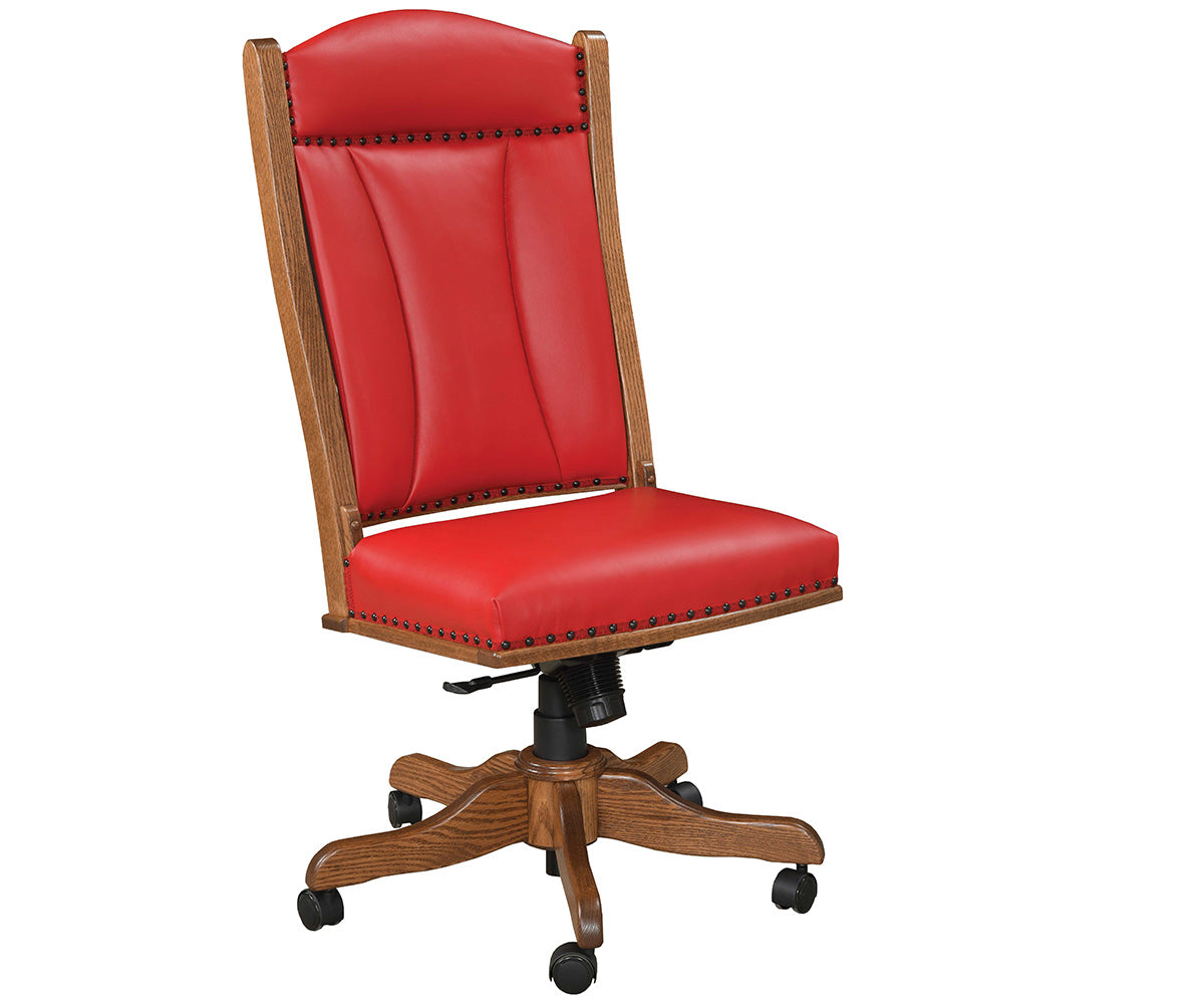 Amish Side Desk Chair with Gas Lift-Desk Chair-The Amish House
