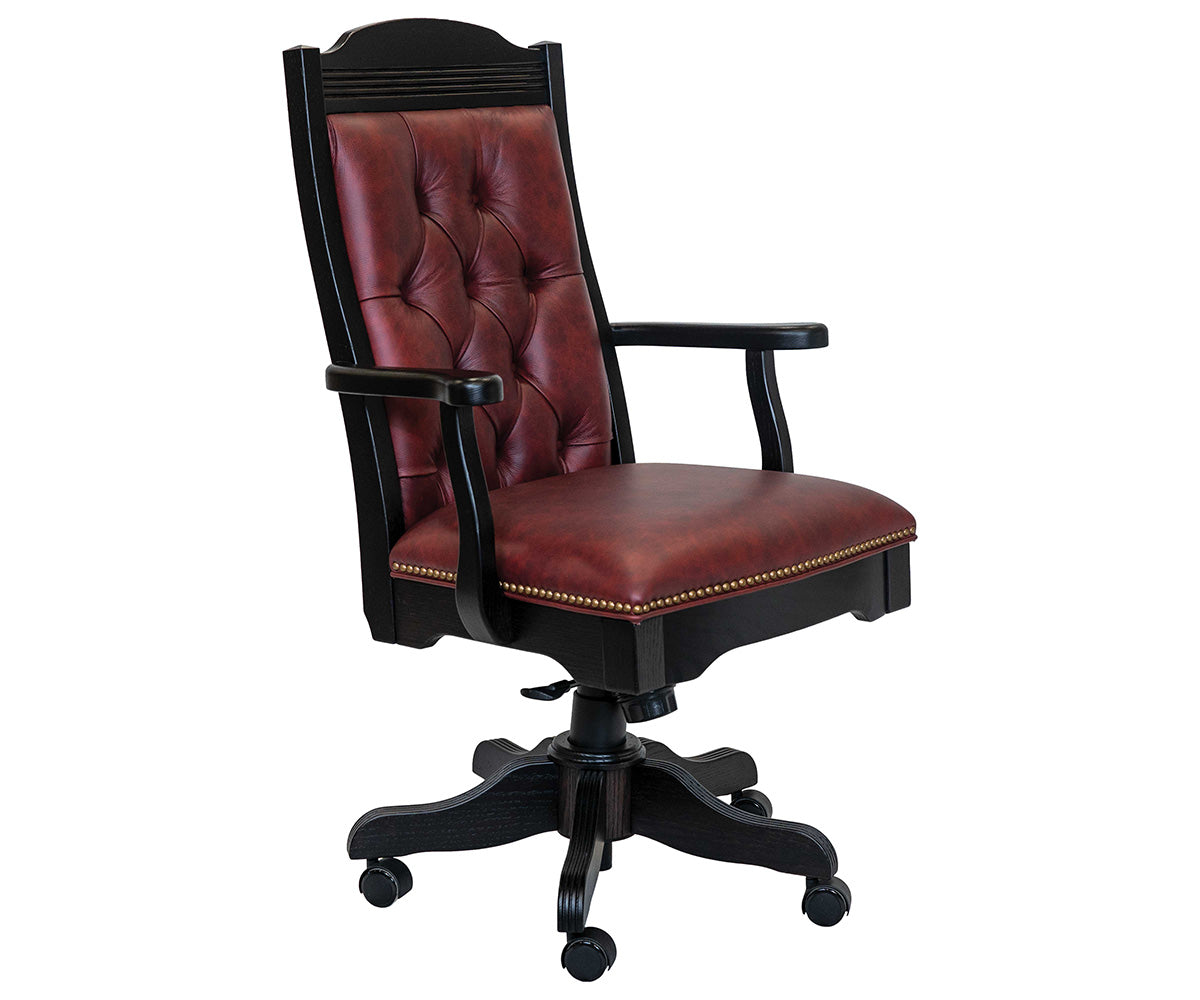 Amish Starr Executive Arm Chair with Gas Lift-Desk Chair-The Amish House