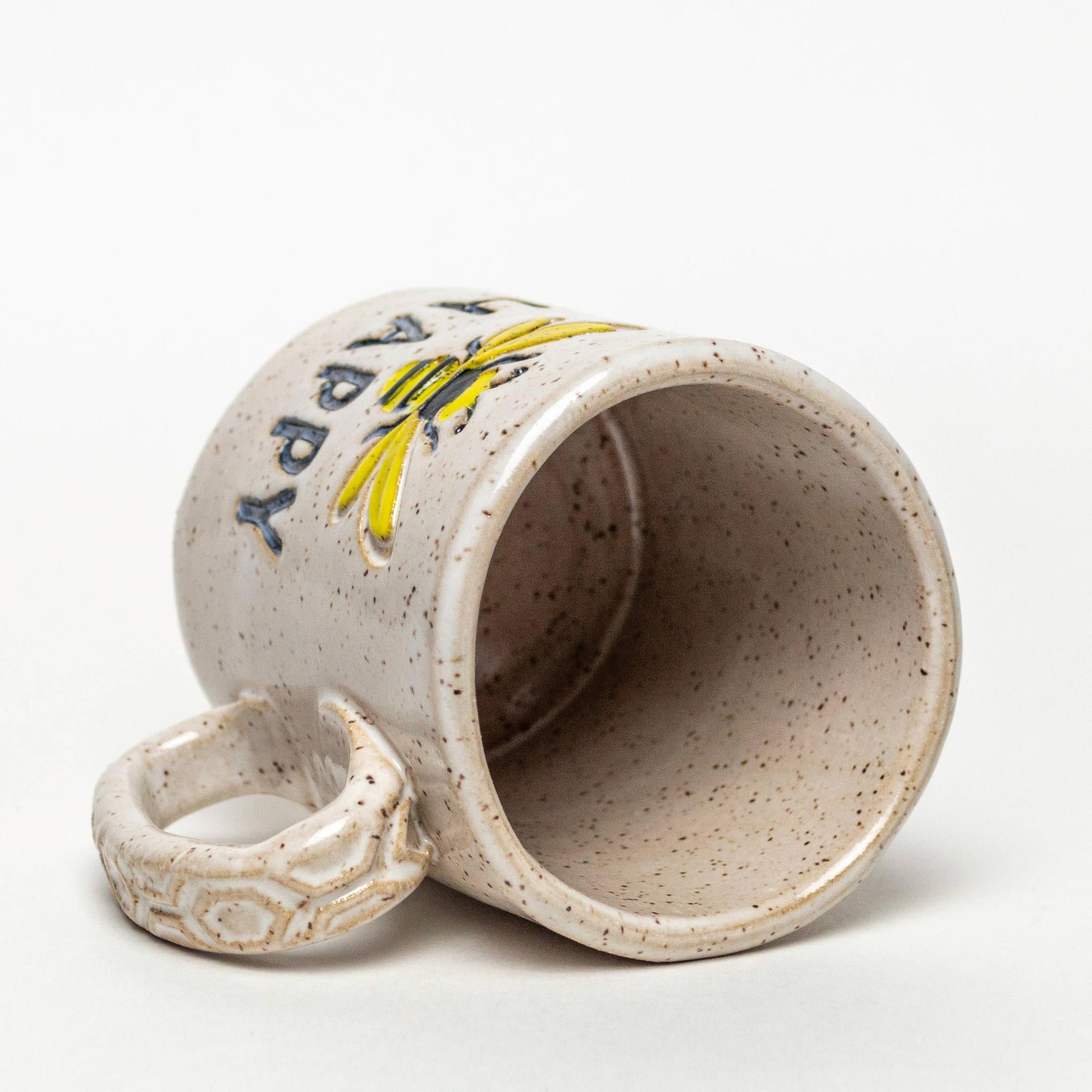 Bee Happy Pattern Handmade, Mug-Mug-The Amish House