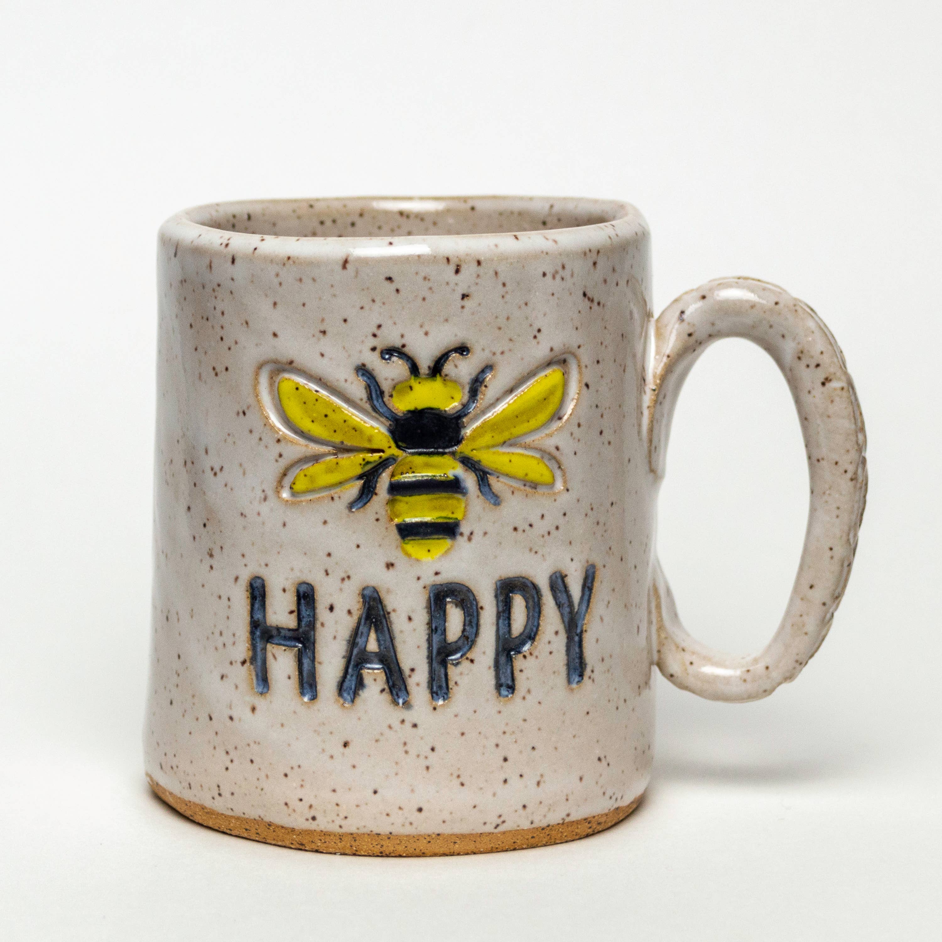 Bee Happy Pattern Handmade, Mug