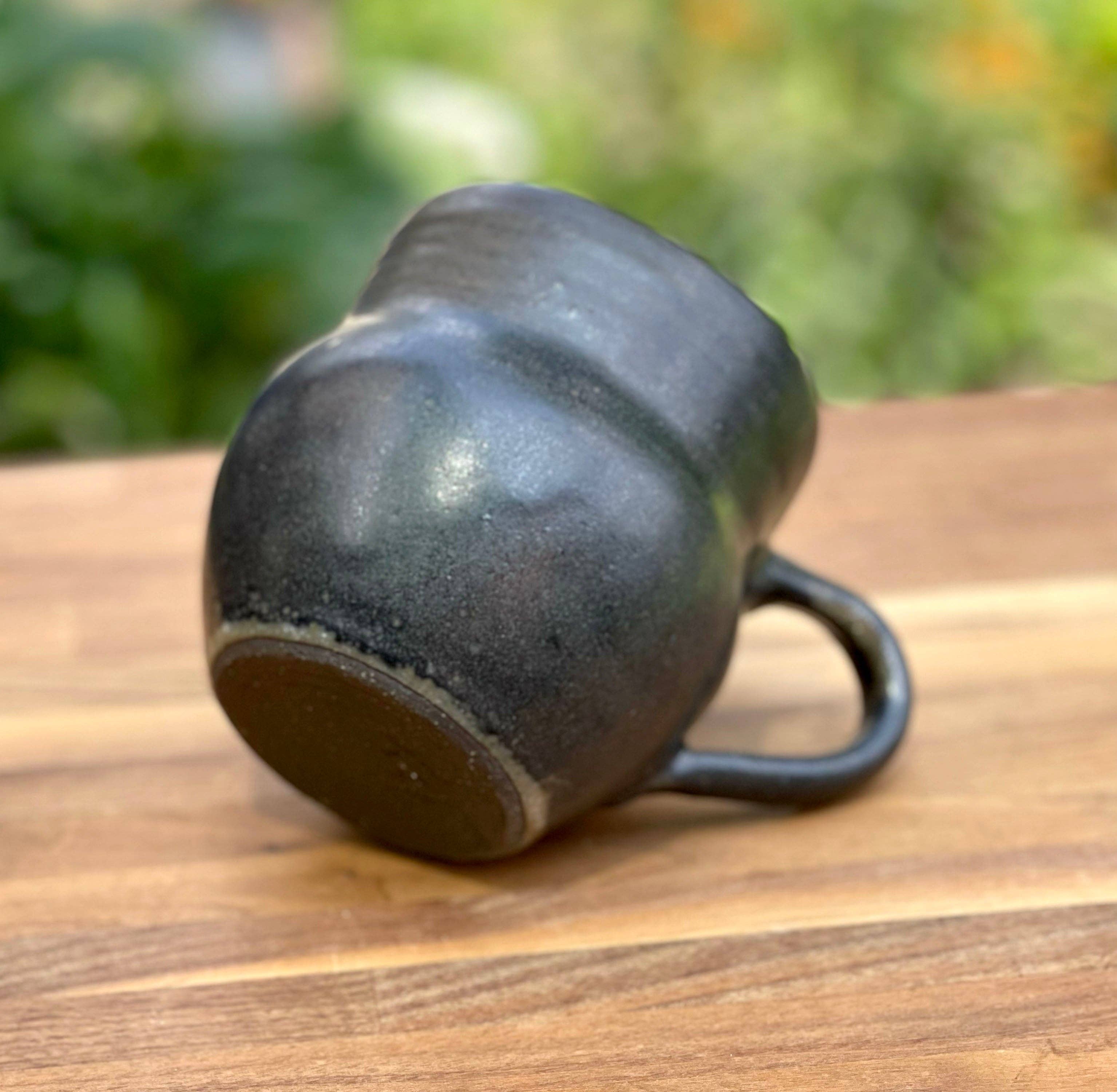 Black Hand Thrown Porcelain Mug