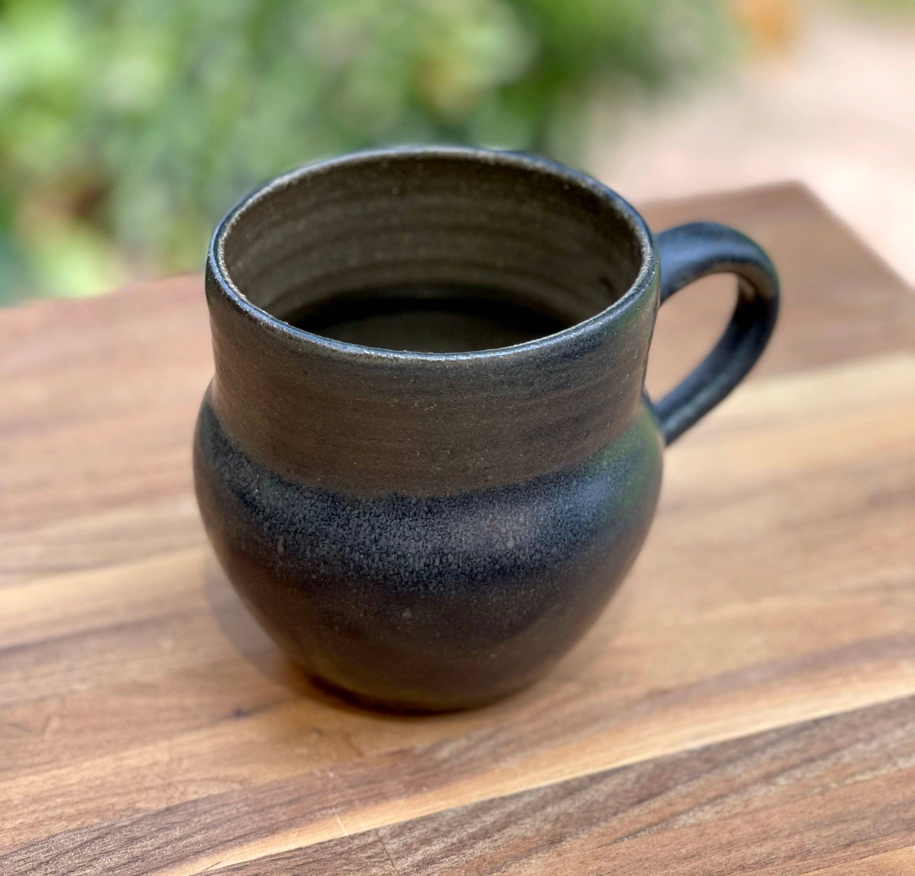 Black Hand Thrown Porcelain Mug