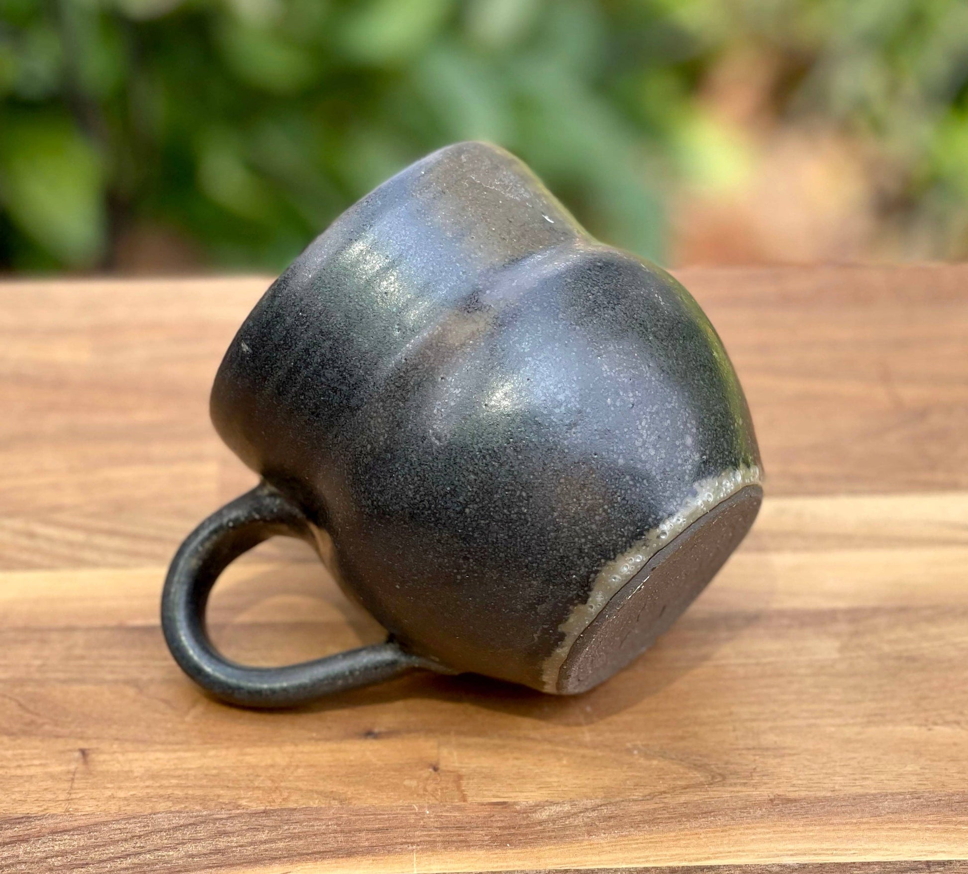 Black Hand Thrown Porcelain Mug