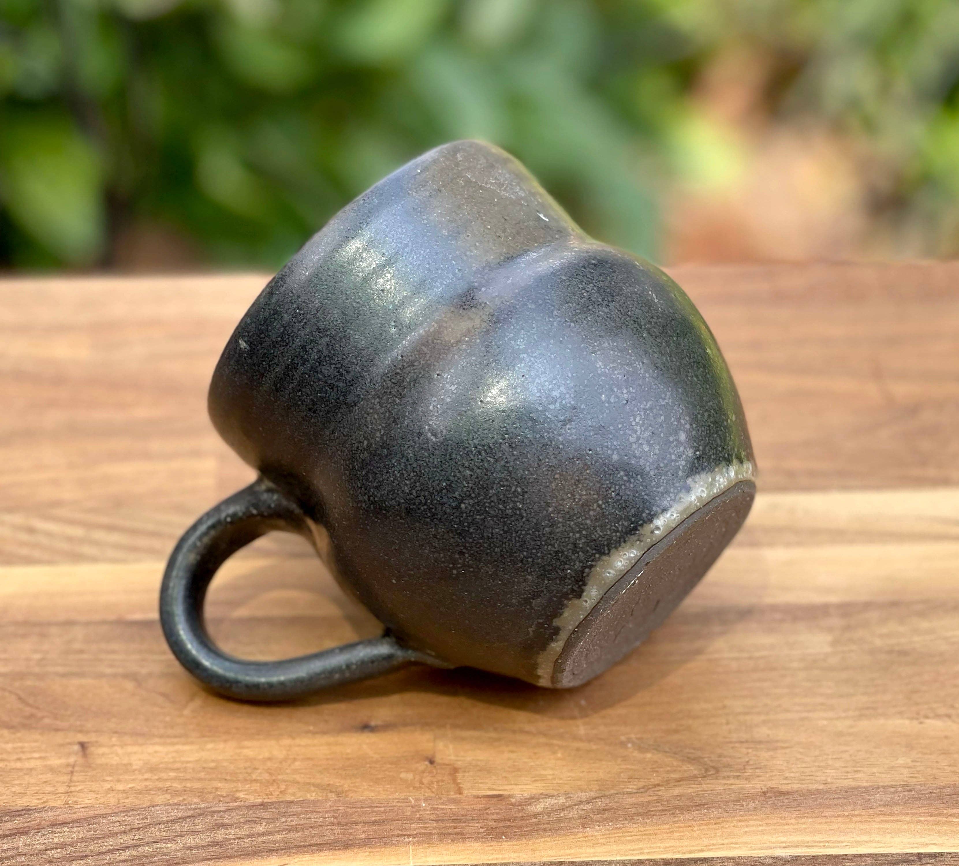 Black Hand Thrown Porcelain Mug