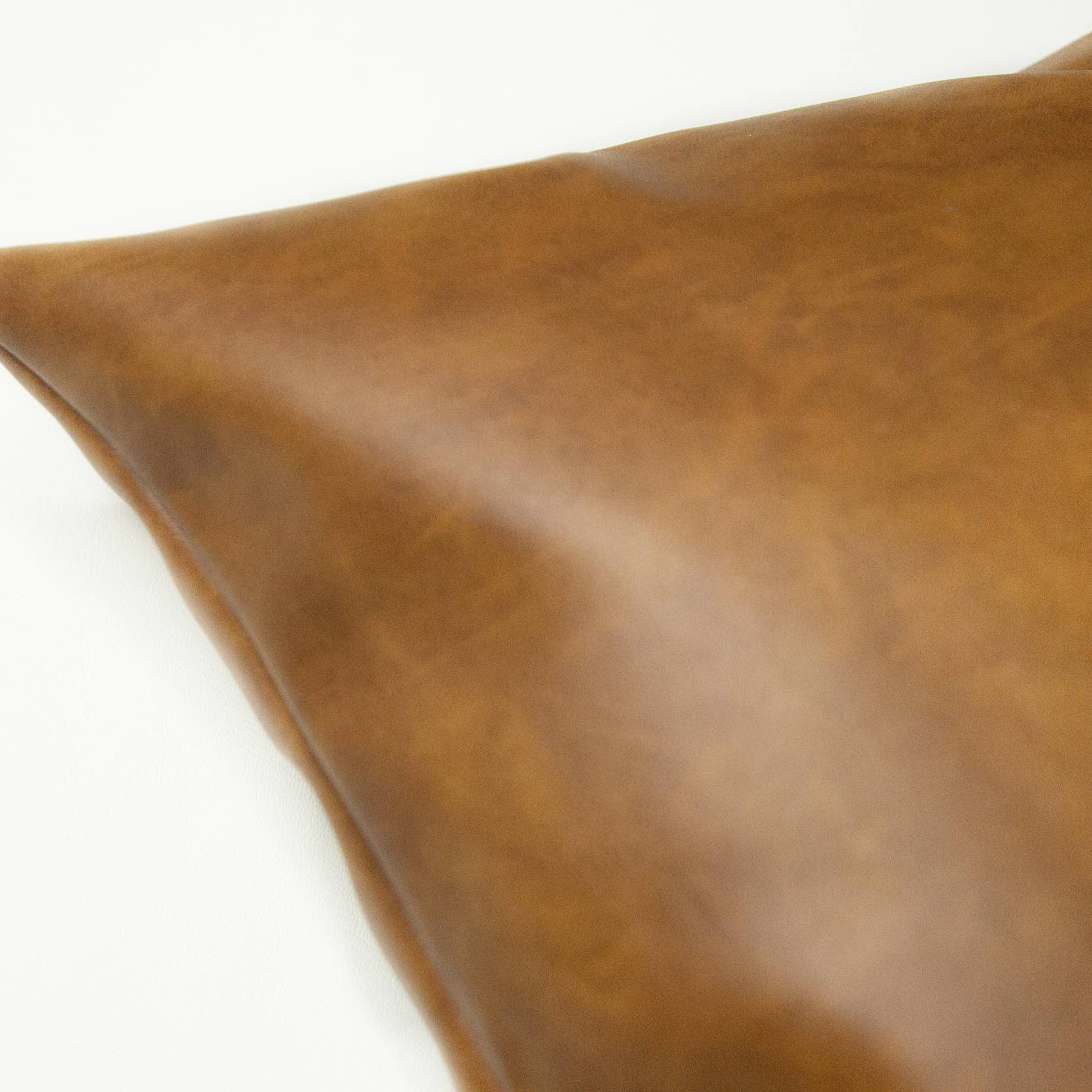 Brown Faux Leather Throw Pillow - Thumbnail 4