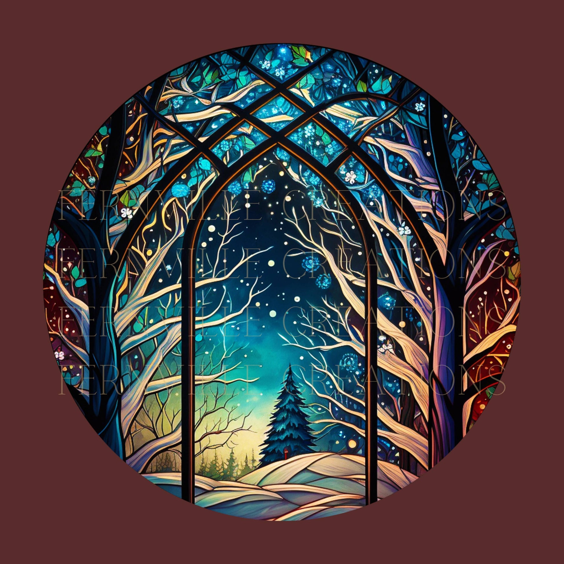 Ceramic Stained Glass Christmas Ornament