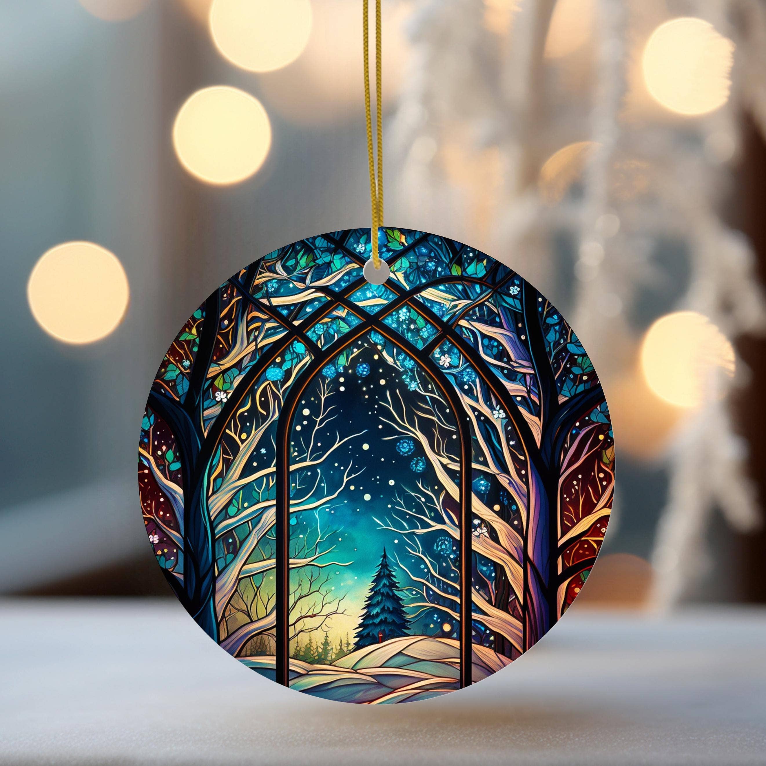 Ceramic Stained Glass Christmas Ornament