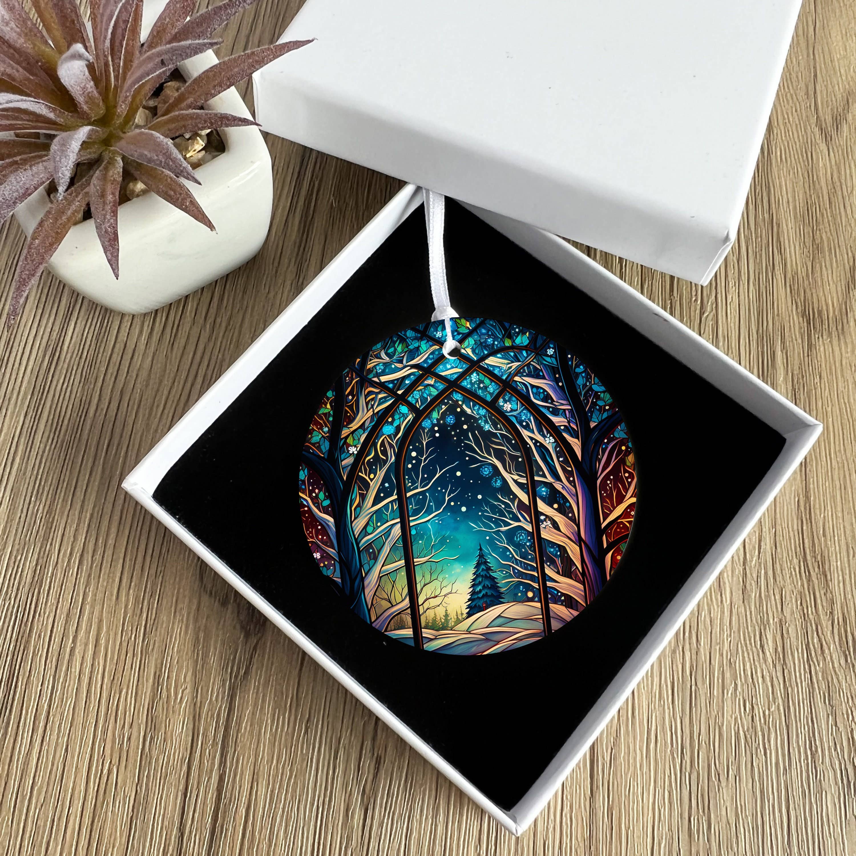 Ceramic Stained Glass Christmas Ornament