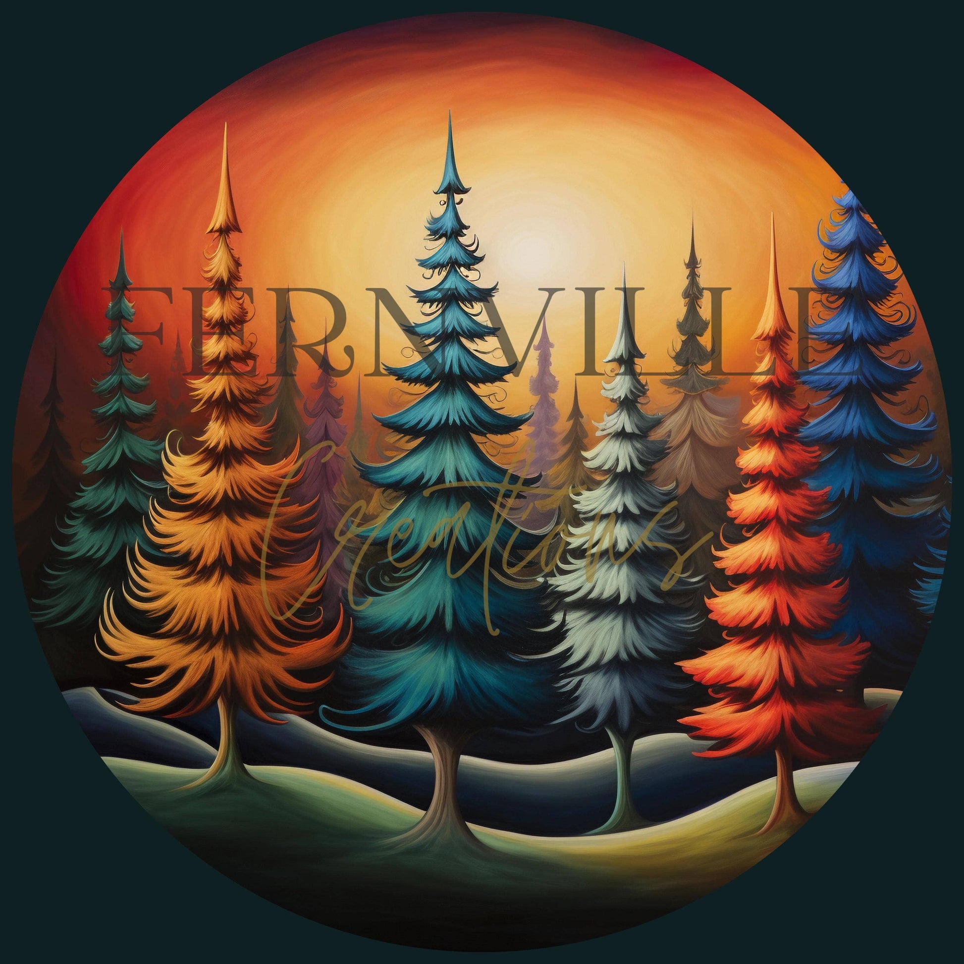 Christmas Ornament, Abstract Trees