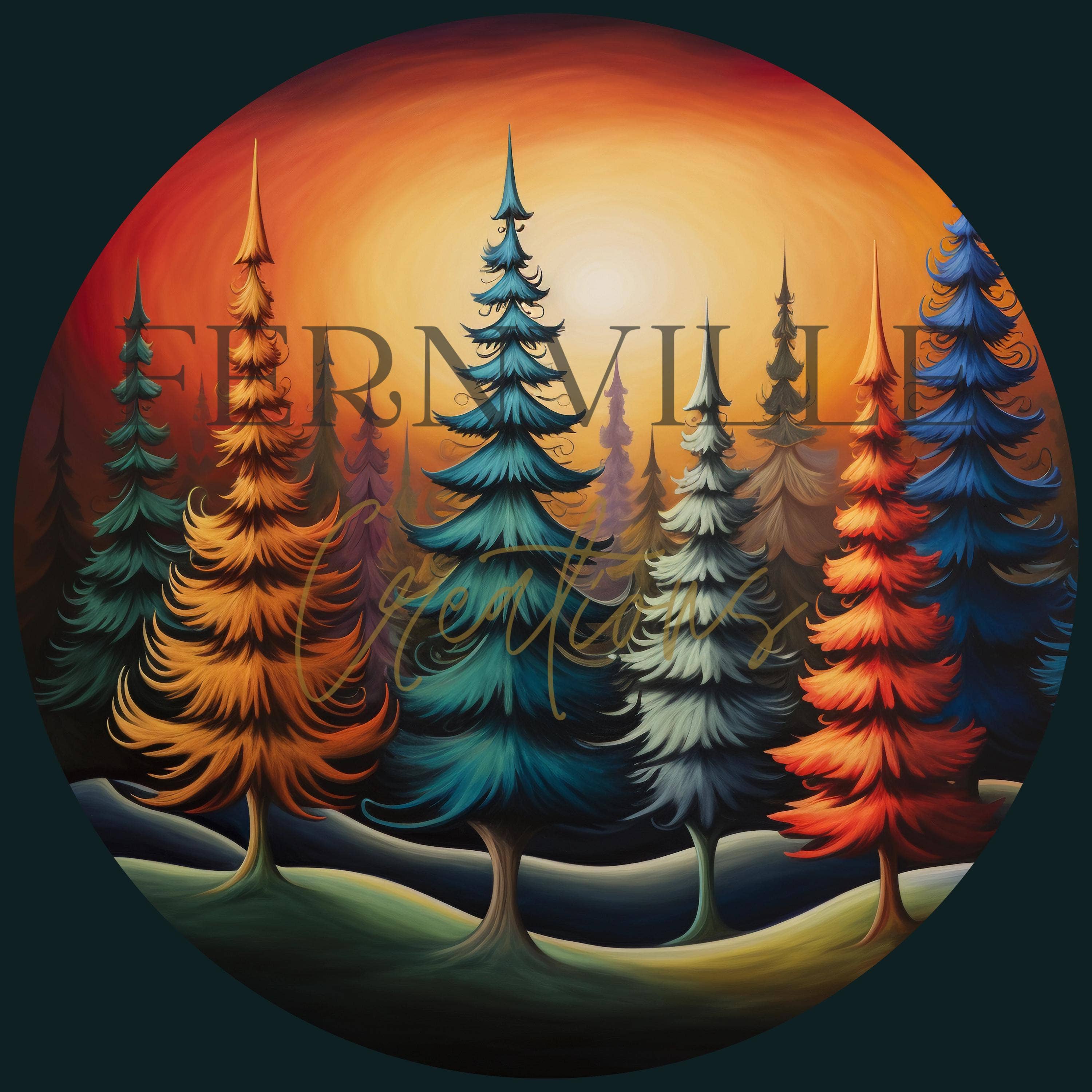 Christmas Ornament, Abstract Trees