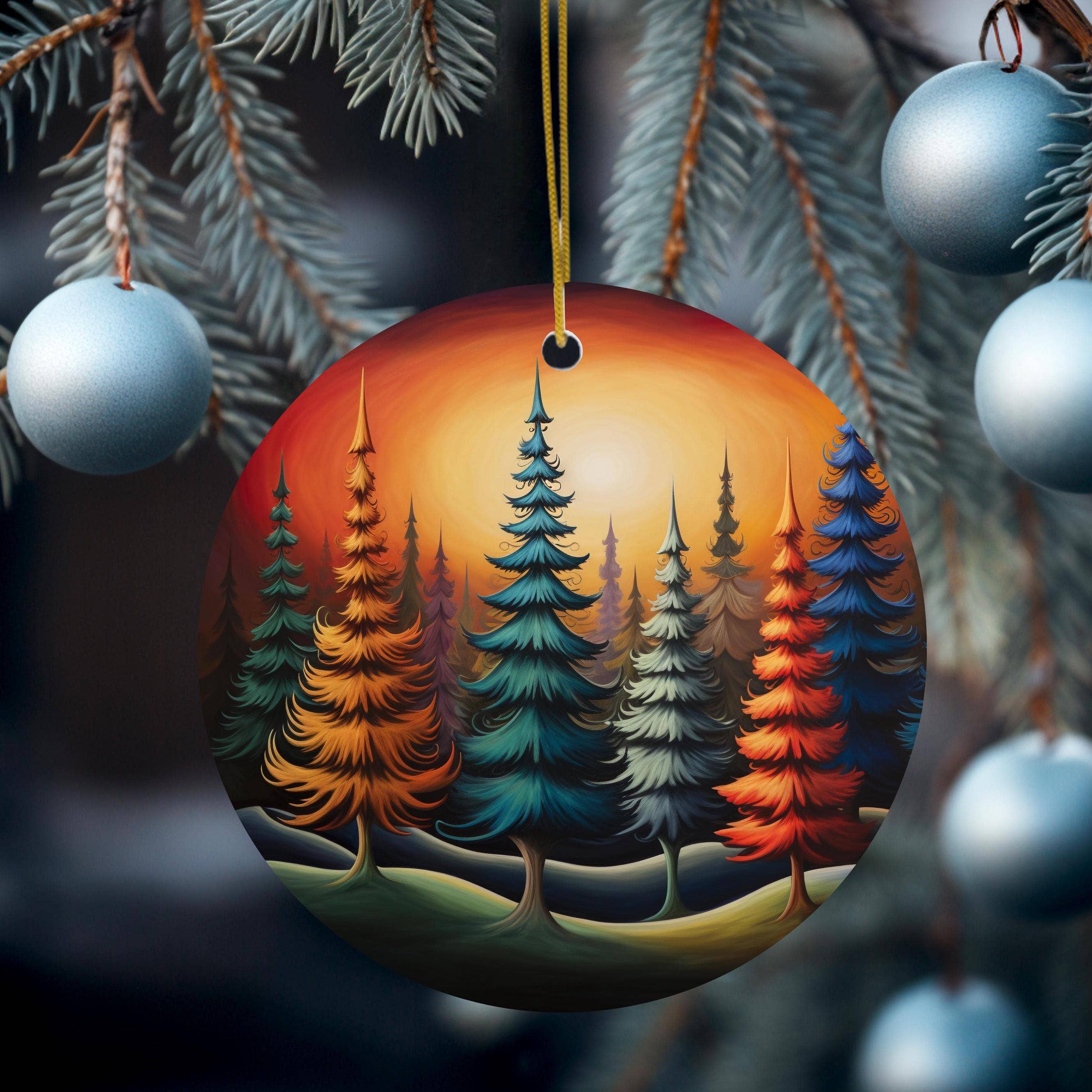 Christmas Ornament, Abstract Trees