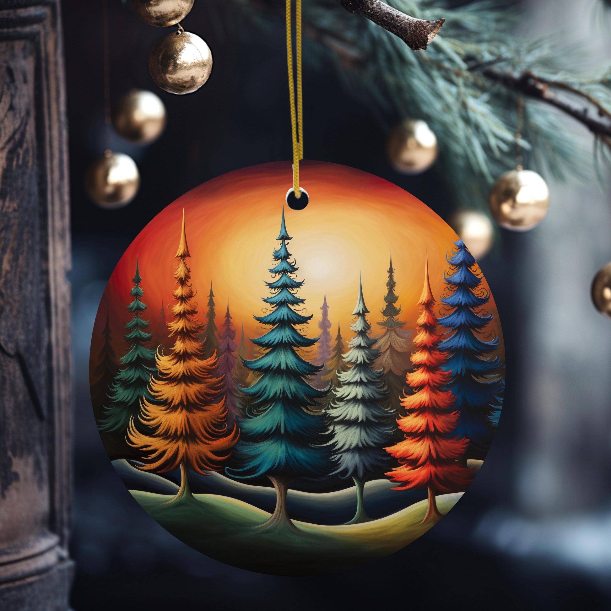 Christmas Ornament, Abstract Trees