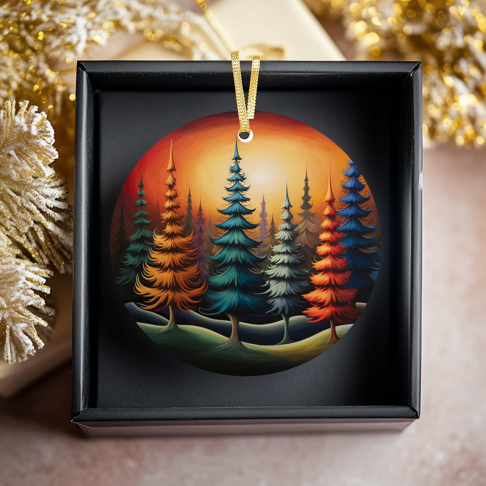 Christmas Ornament, Abstract Trees