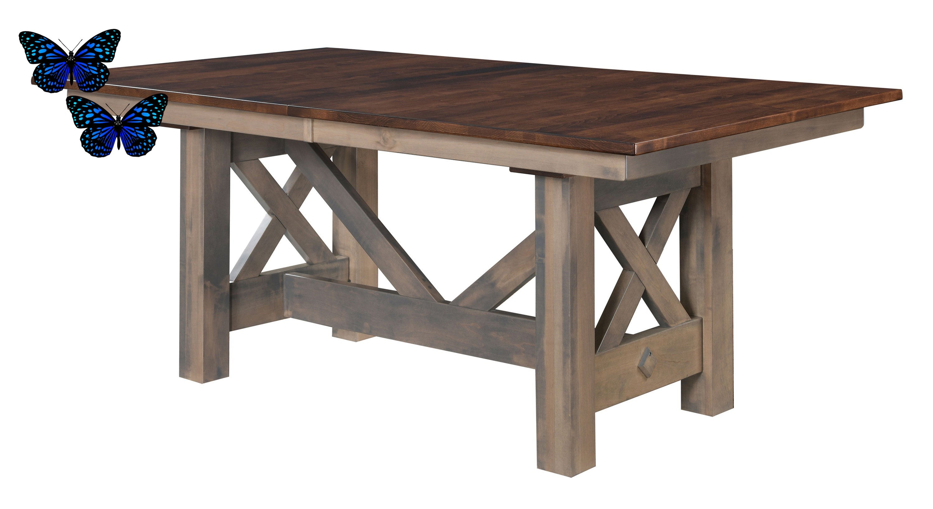 Amish Coastal Double Pedestal Table