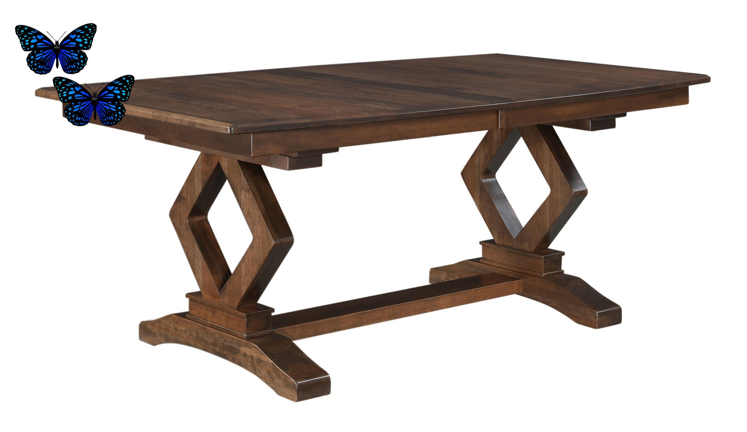 Amish Diamond Double Pedestal Table