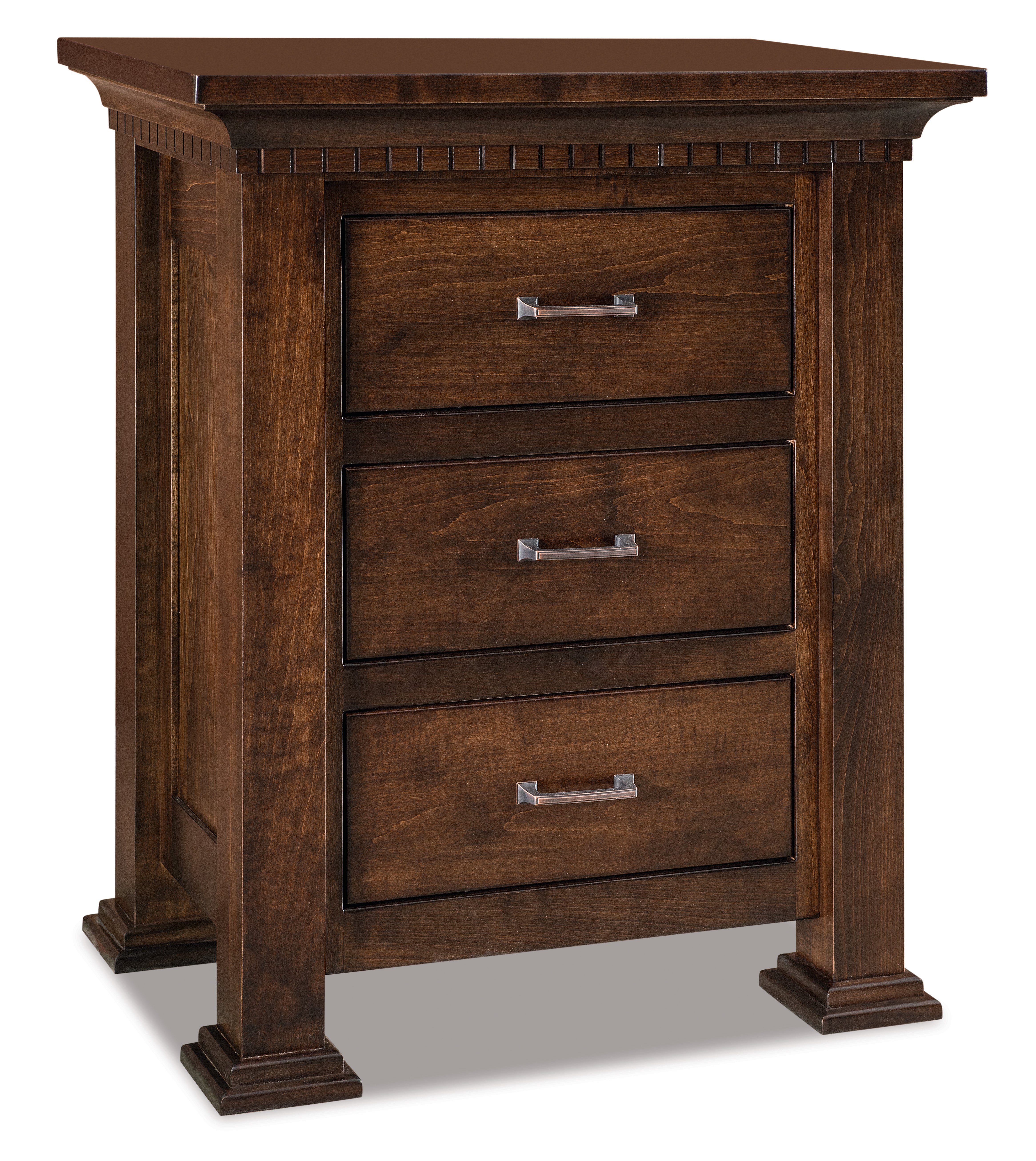 amish empire three drawer nightstand