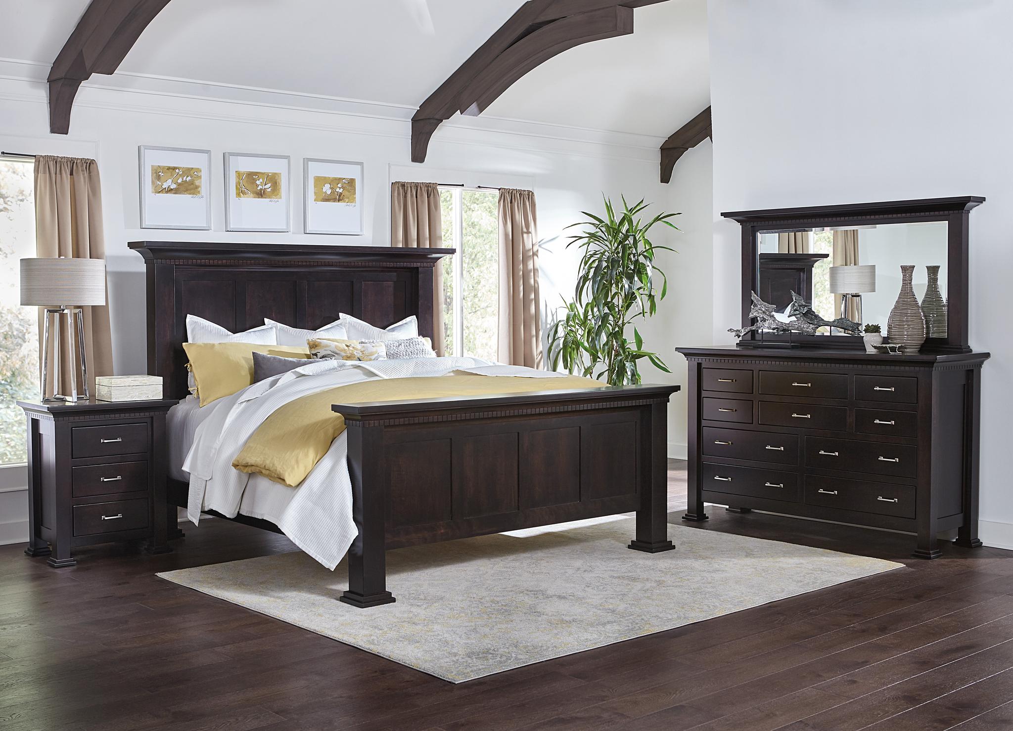 amish empire bedroom set in brown maple with asbury brown stain