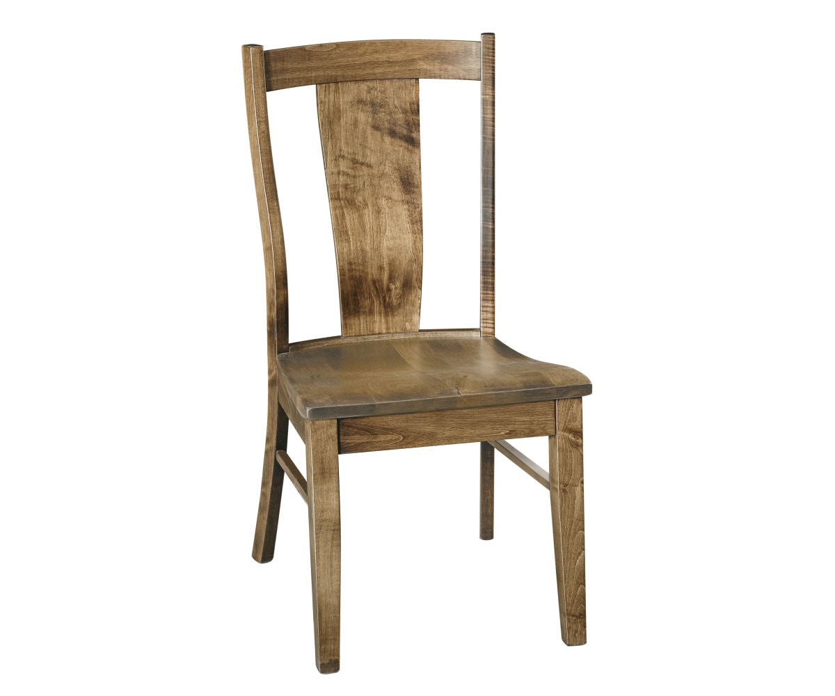 maverick side chair in brown maple with sandstone