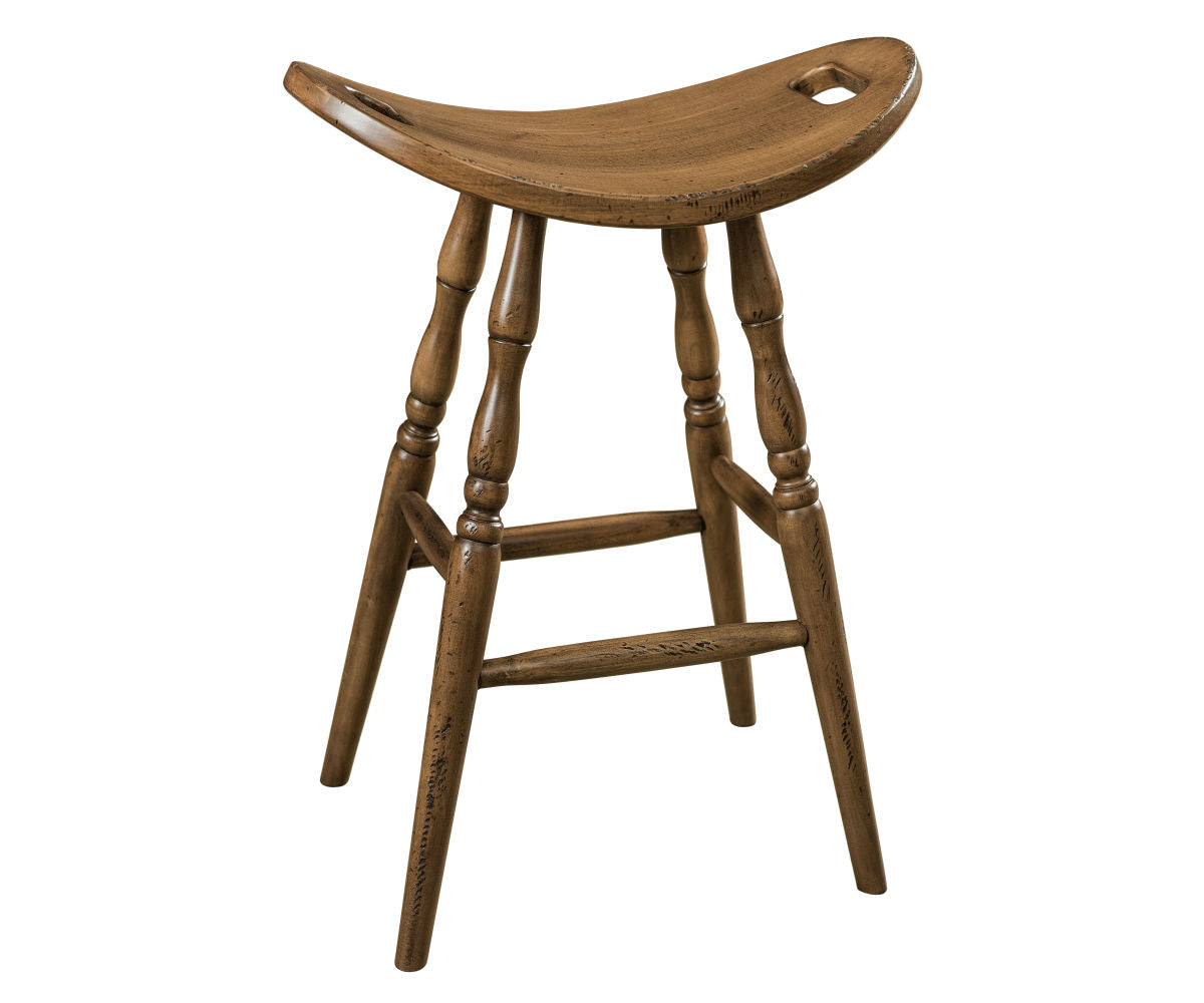 Amish Saddle Stationary Bar Chair