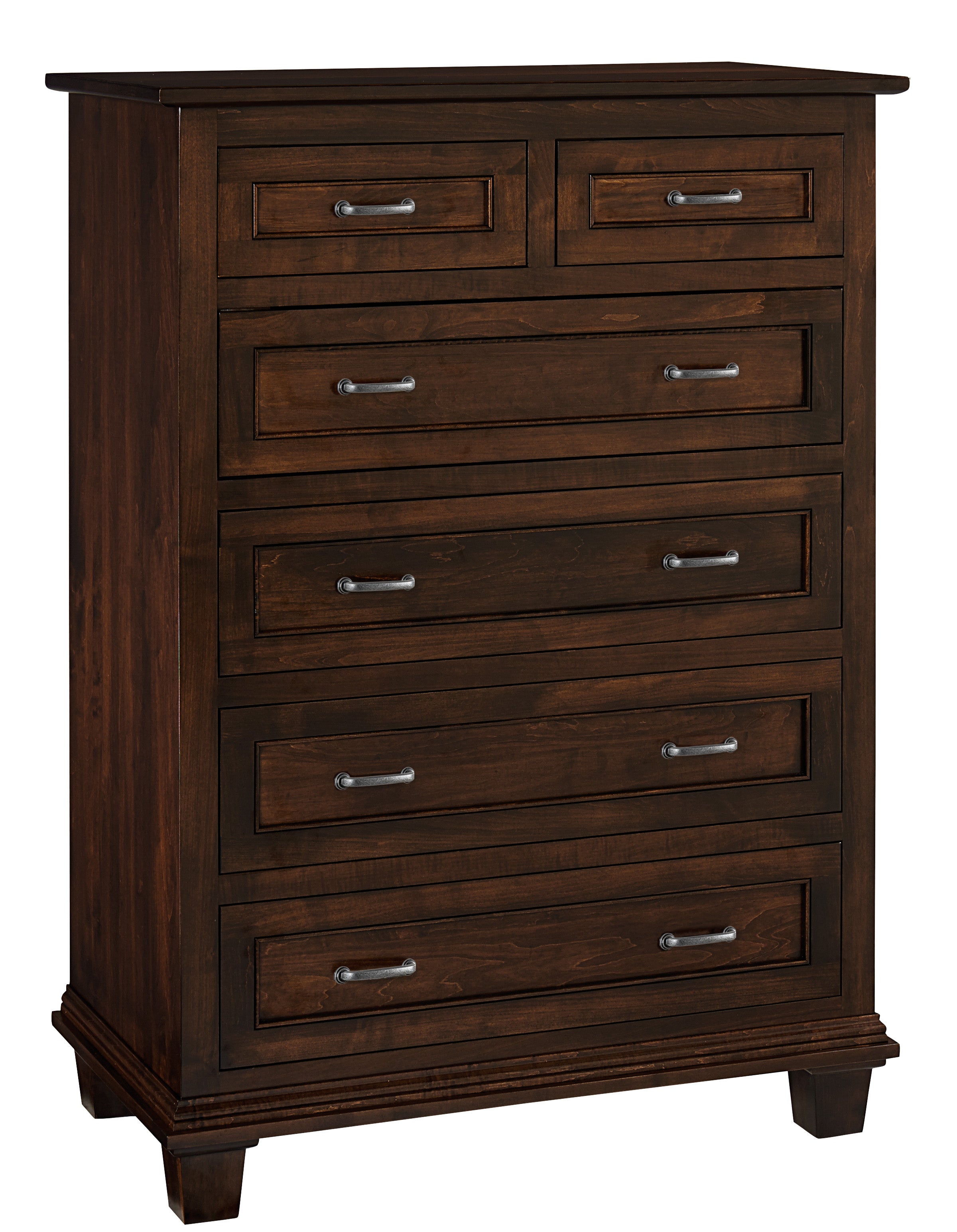 amish francine chest in brown maple with rich tobacco stain