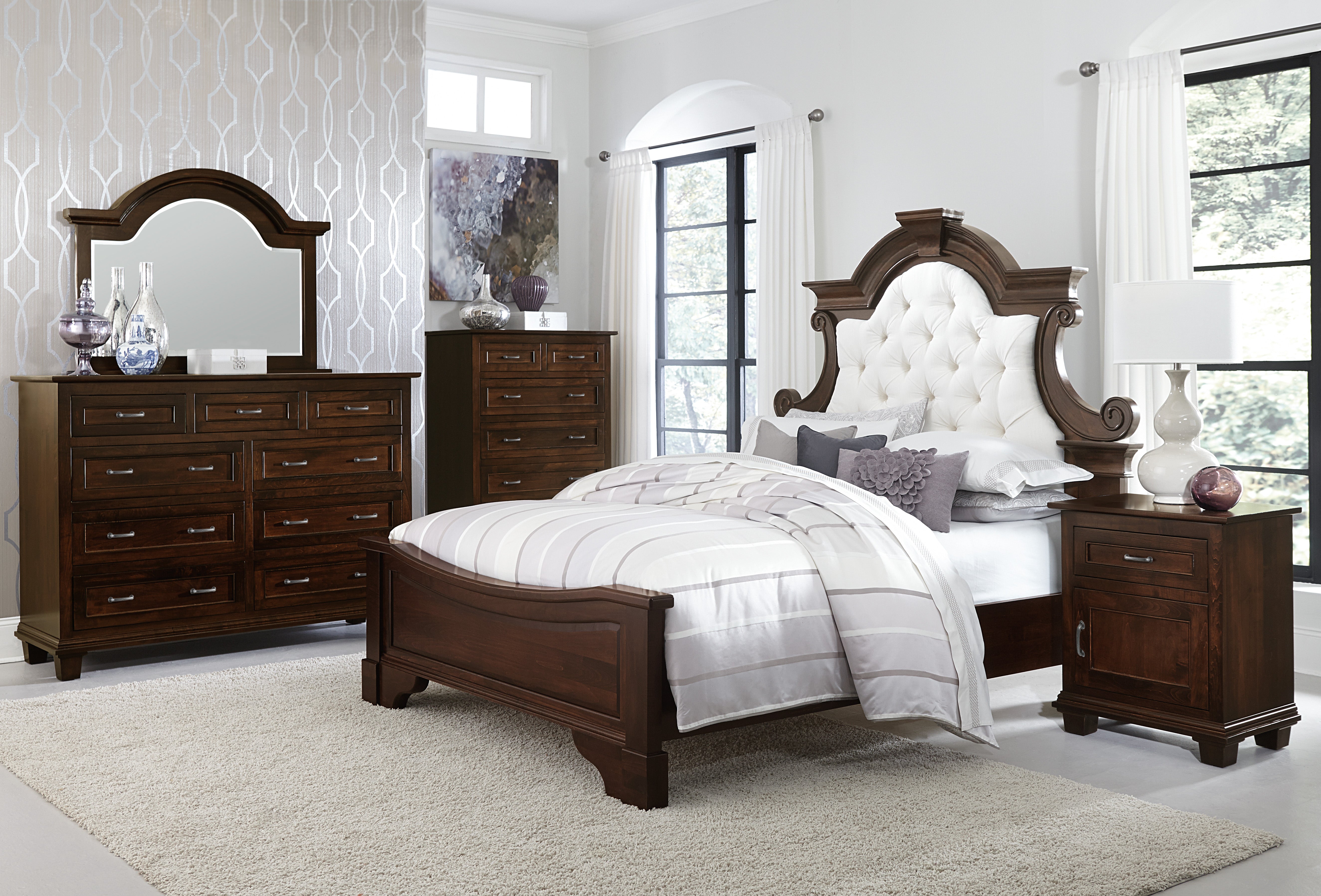 amish francine bed in brown maple with rich tobacco stain