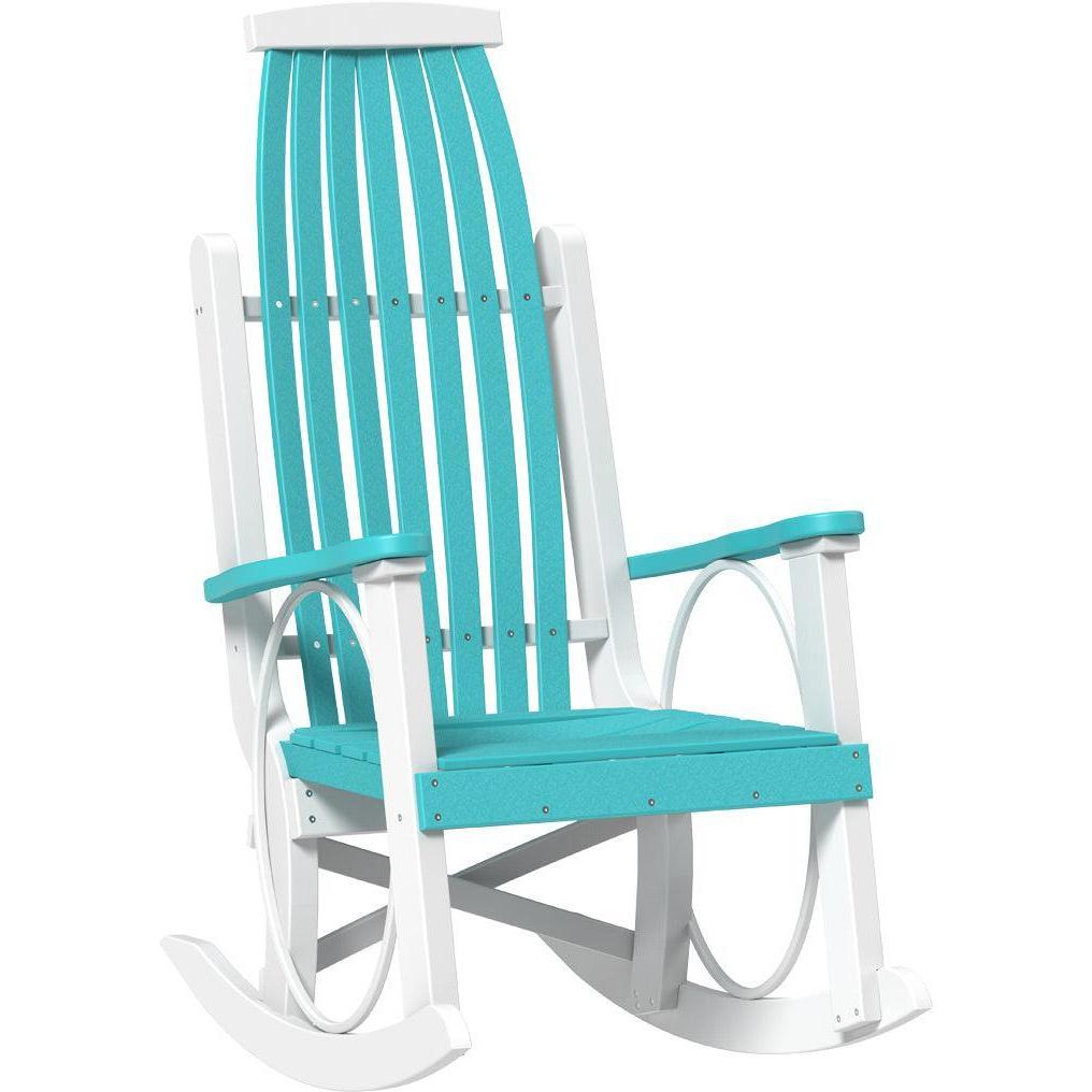 american made amish poly wood grandpas rocker aruba blue and white