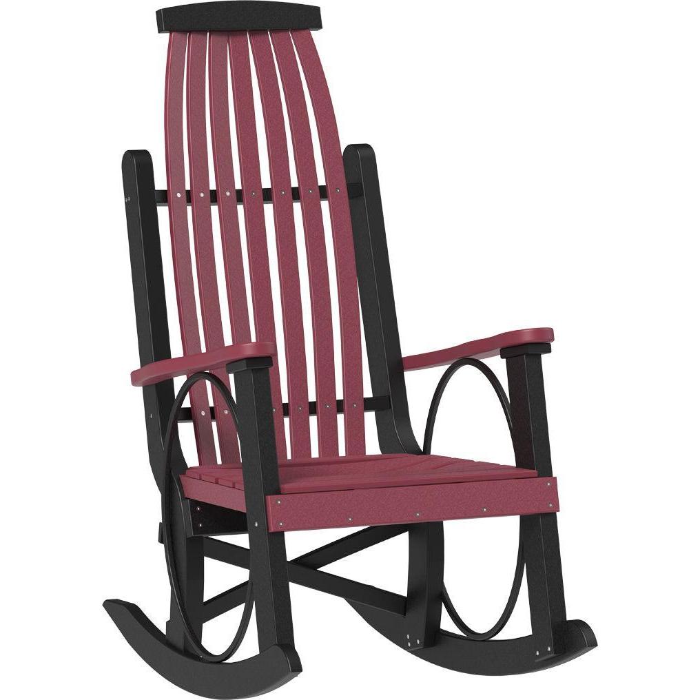 american made amish poly wood grandpas rocker cherrywood and black