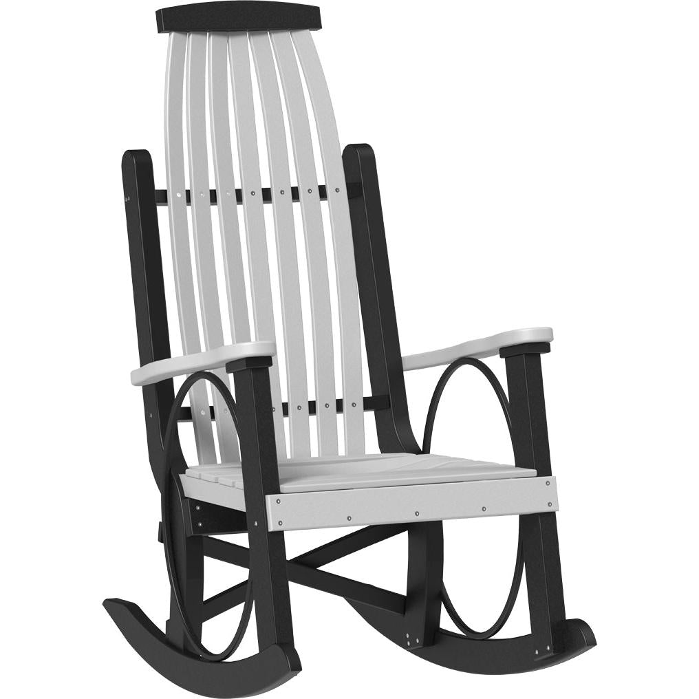 american made amish poly wood grandpas rocker dove gray and black